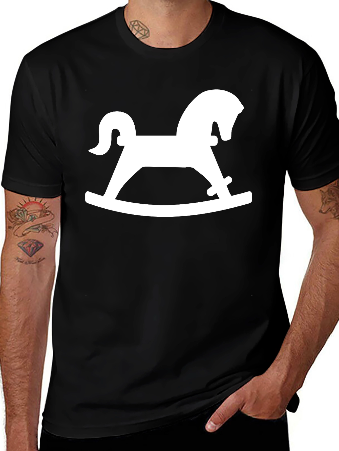 Variant 4 of Rocking Horse Graphic Tee - Black