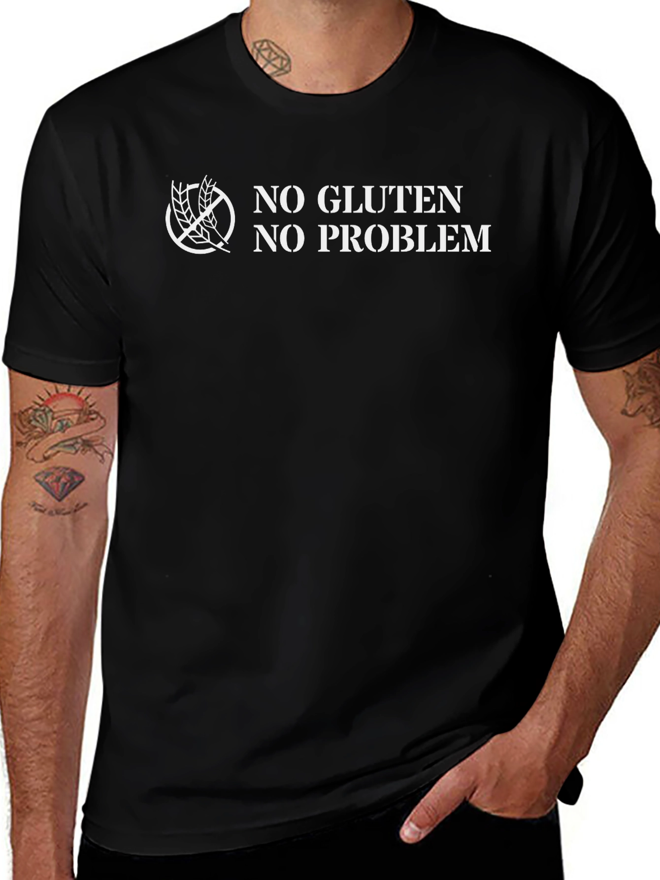 No Gluten No Problem T-Shirt - Black