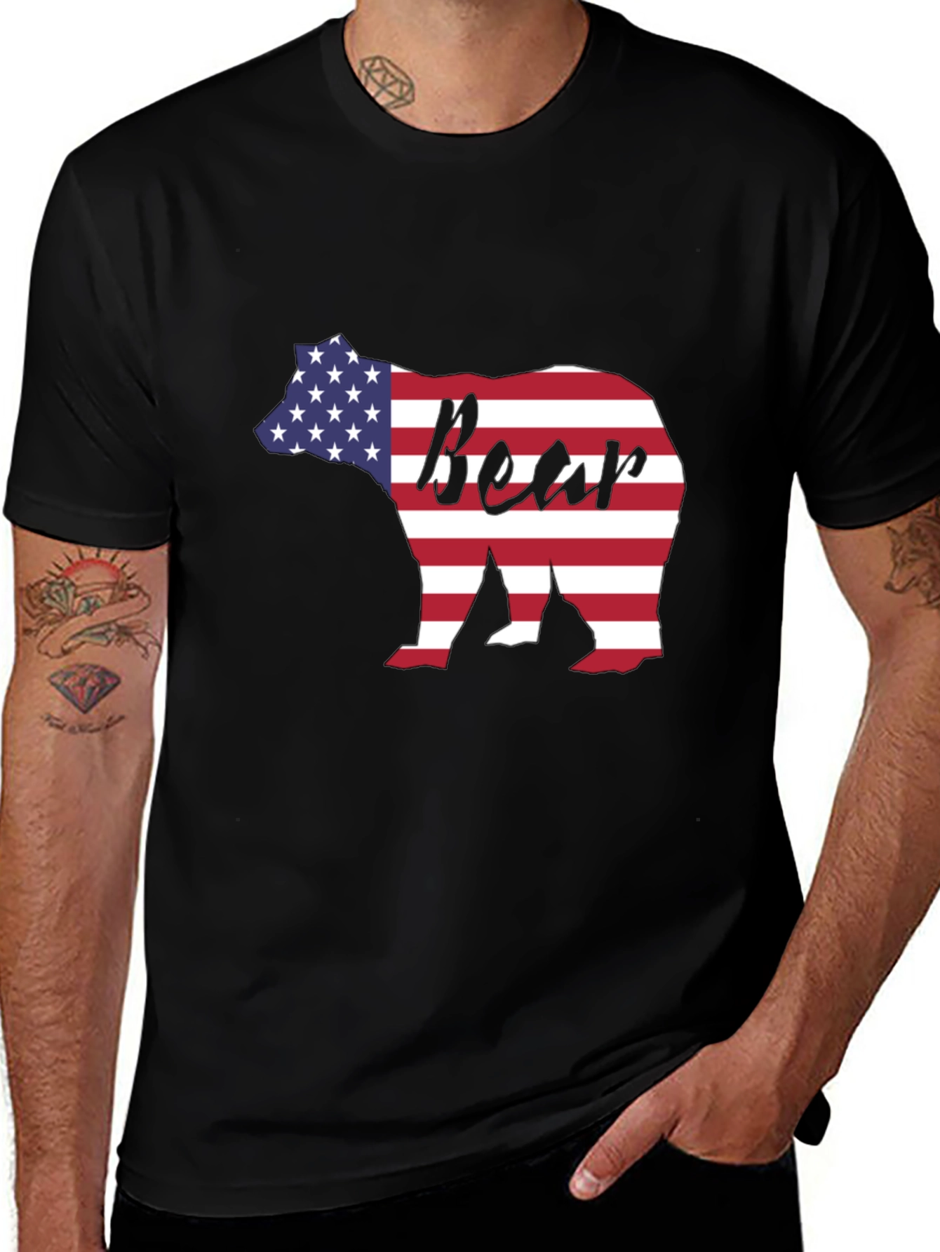 Variant 22 of American Flag Bear Graphic T-Shirt