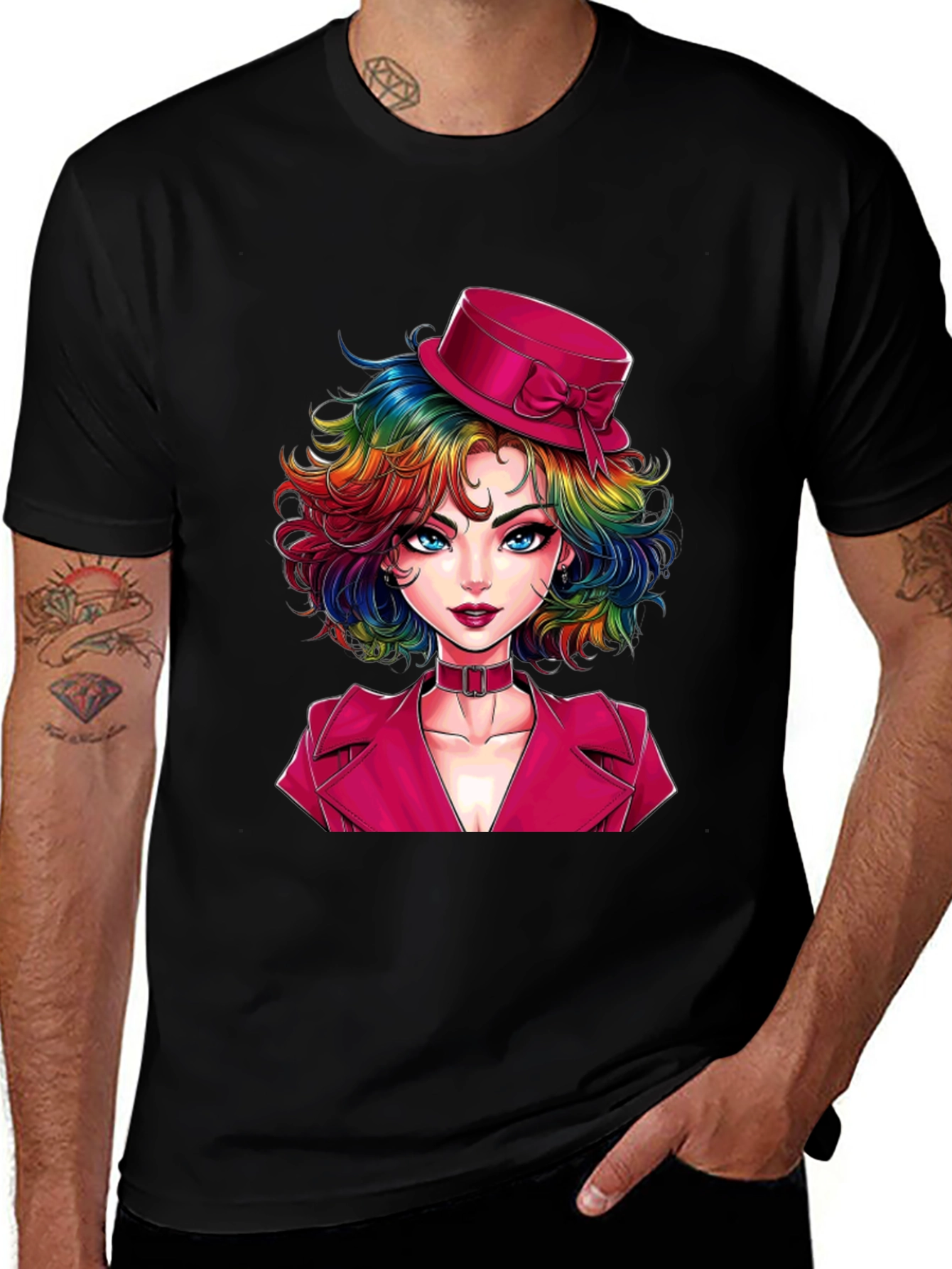 Variant 25 of Rainbow Hair Girl T-Shirt
