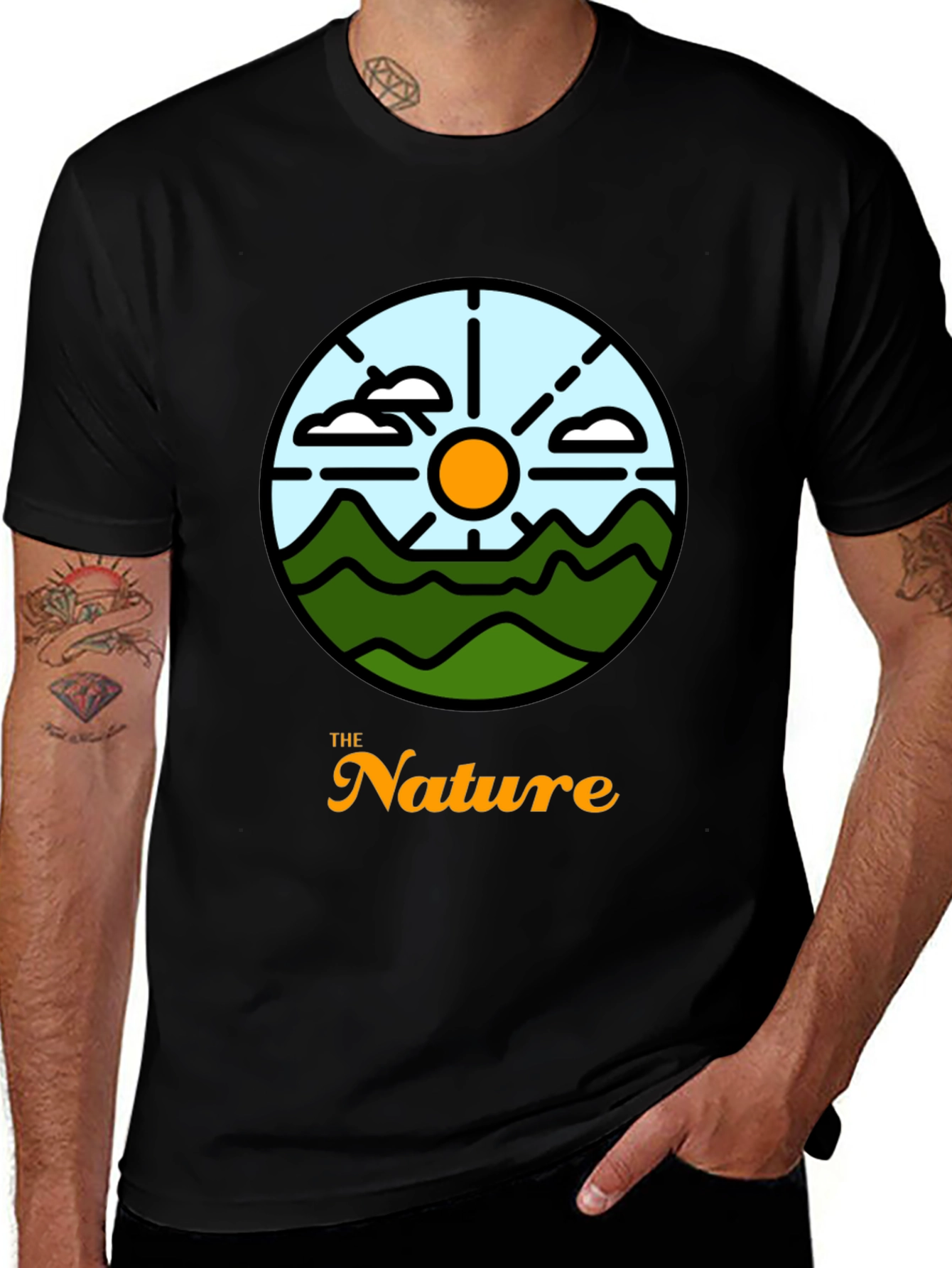 Variant 26 of Nature Graphic Black T-Shirt
