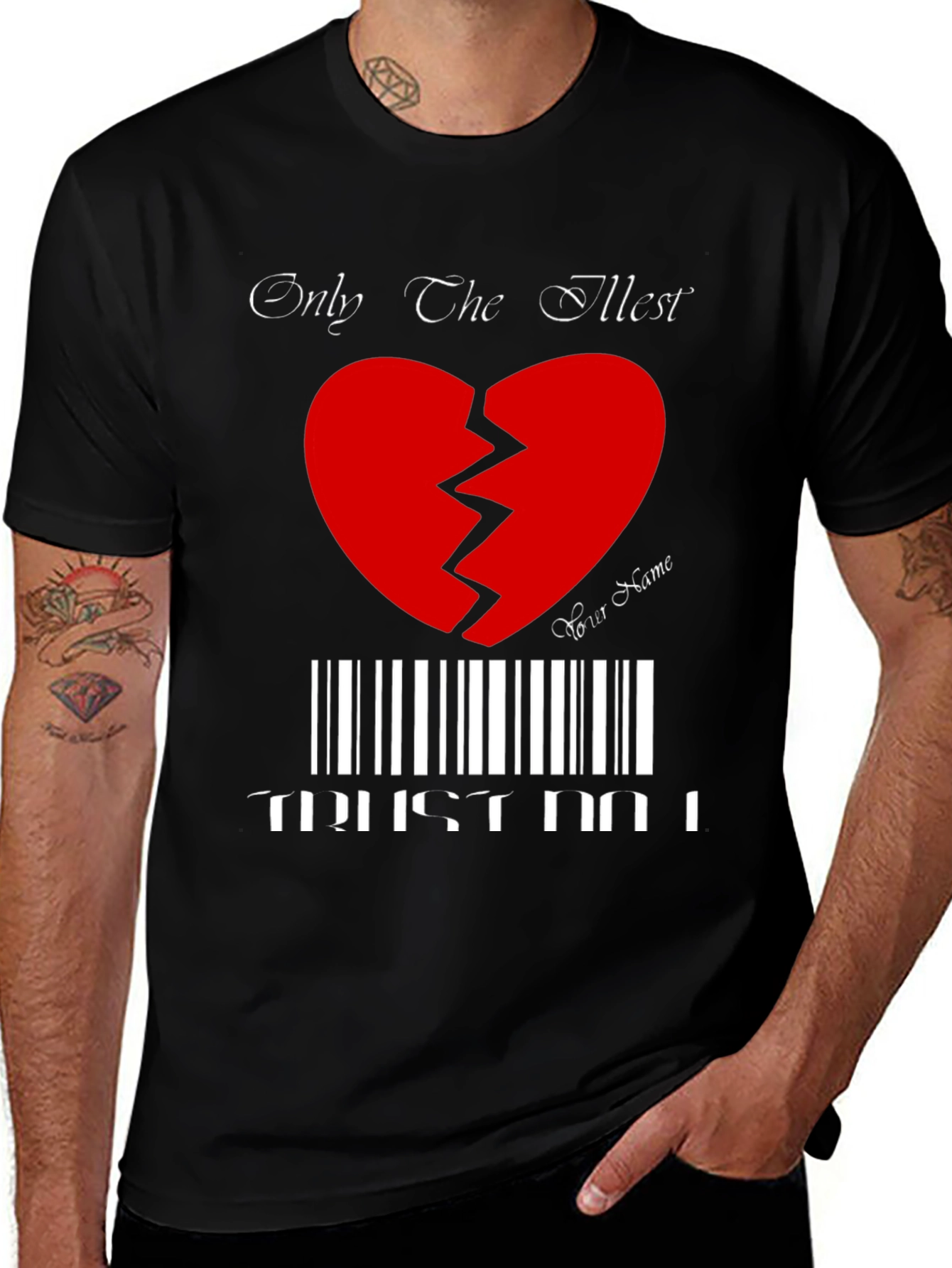 Variant 13 of Only The Illest Broken Heart Barcode T-Shirt