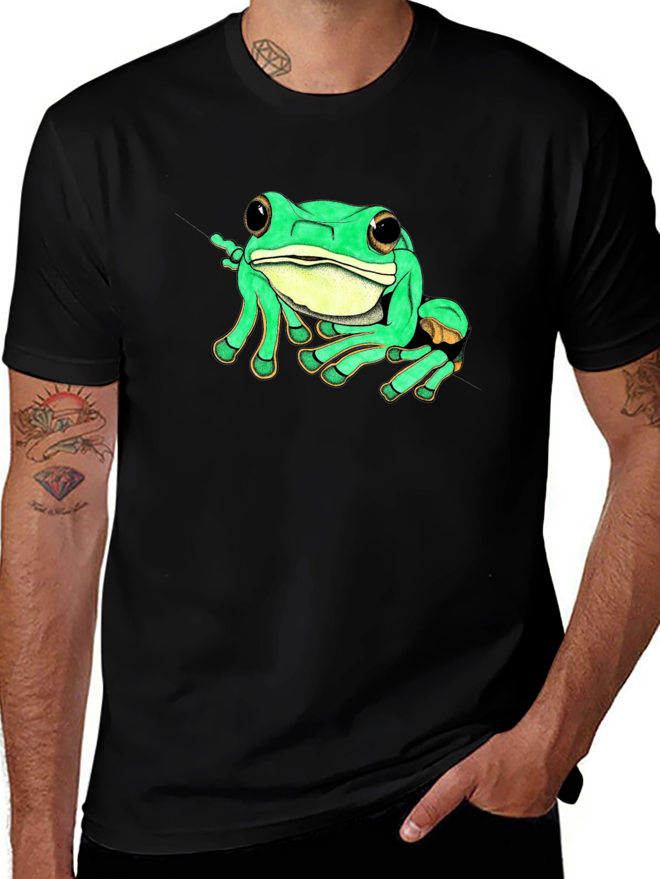 Variant 21 of Cool Frog Graphic Tee - Black
