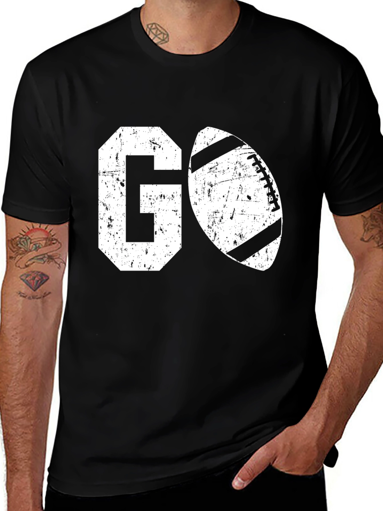 Variant 13 of Go Football Graphic T-Shirt - Black