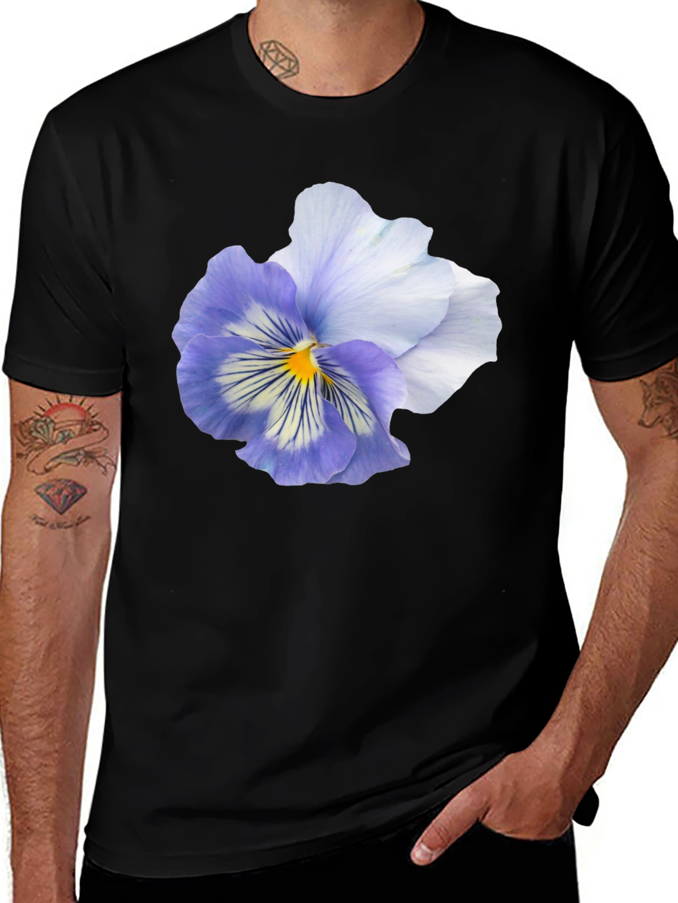 Variant 6 of Floral Print Black T-Shirt