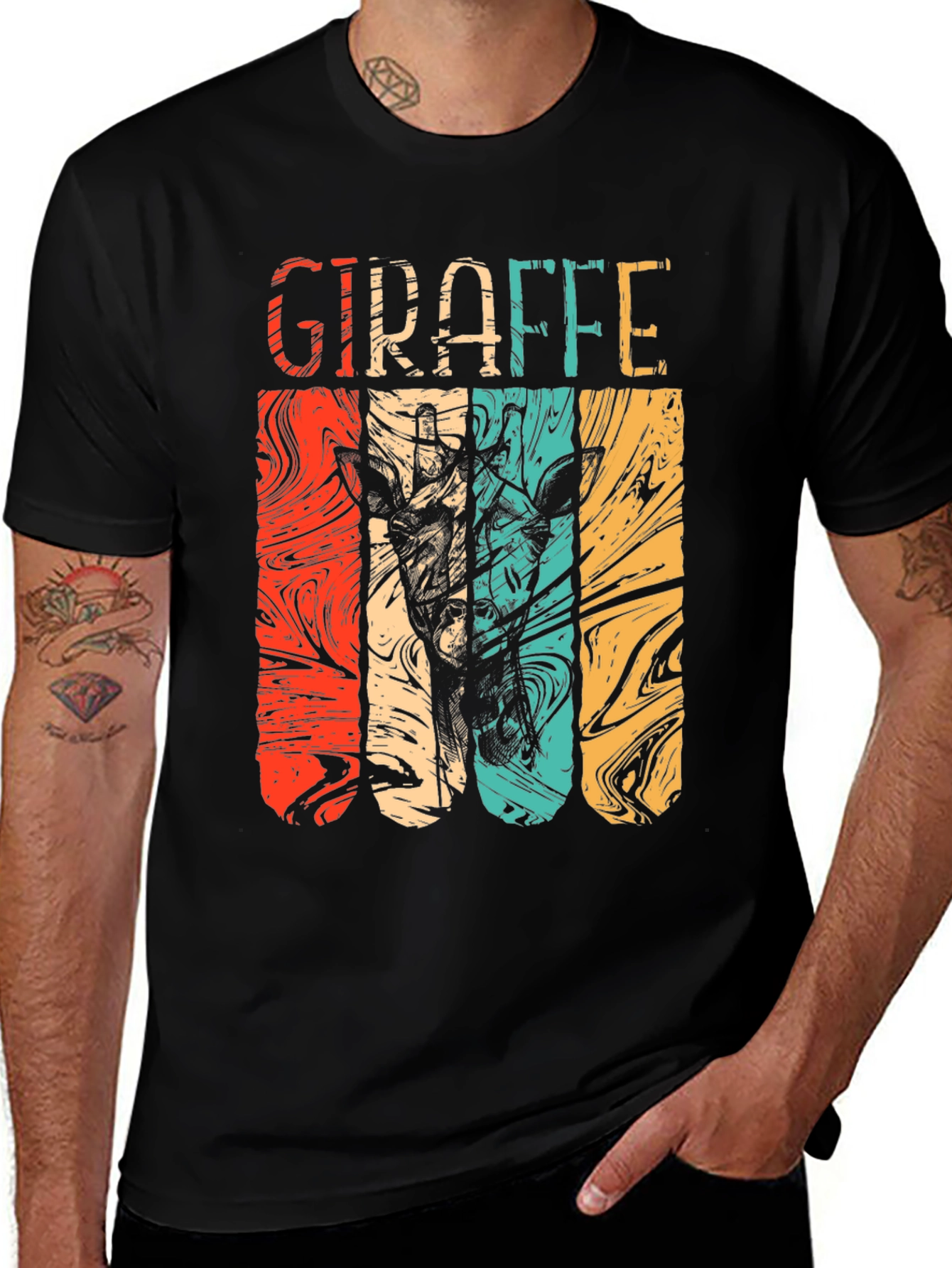 Variant 11 of Retro Giraffe T-Shirt - Vintage Style Graphic Tee