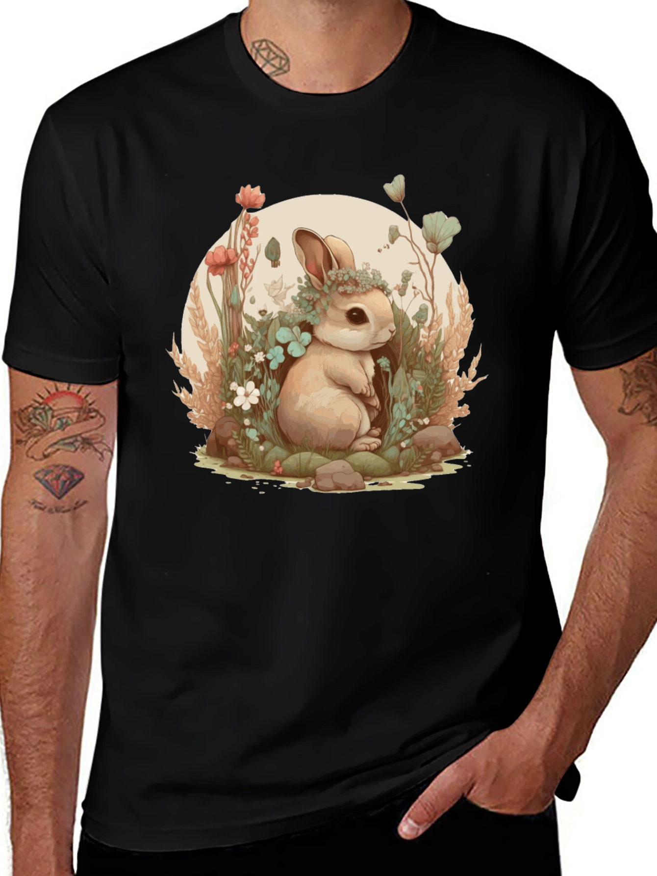 Variant 23 of Floral Bunny Graphic Tee