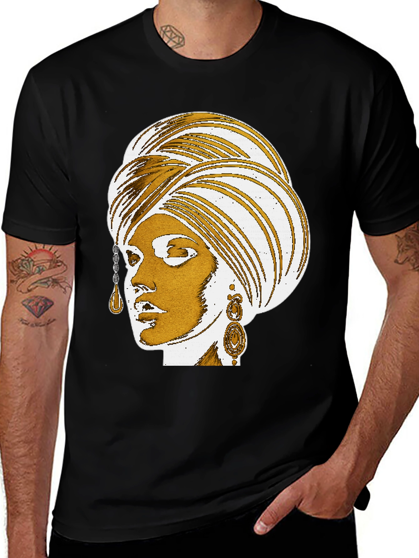Variant 4 of Golden Turban Tee - Stylish Graphic Print