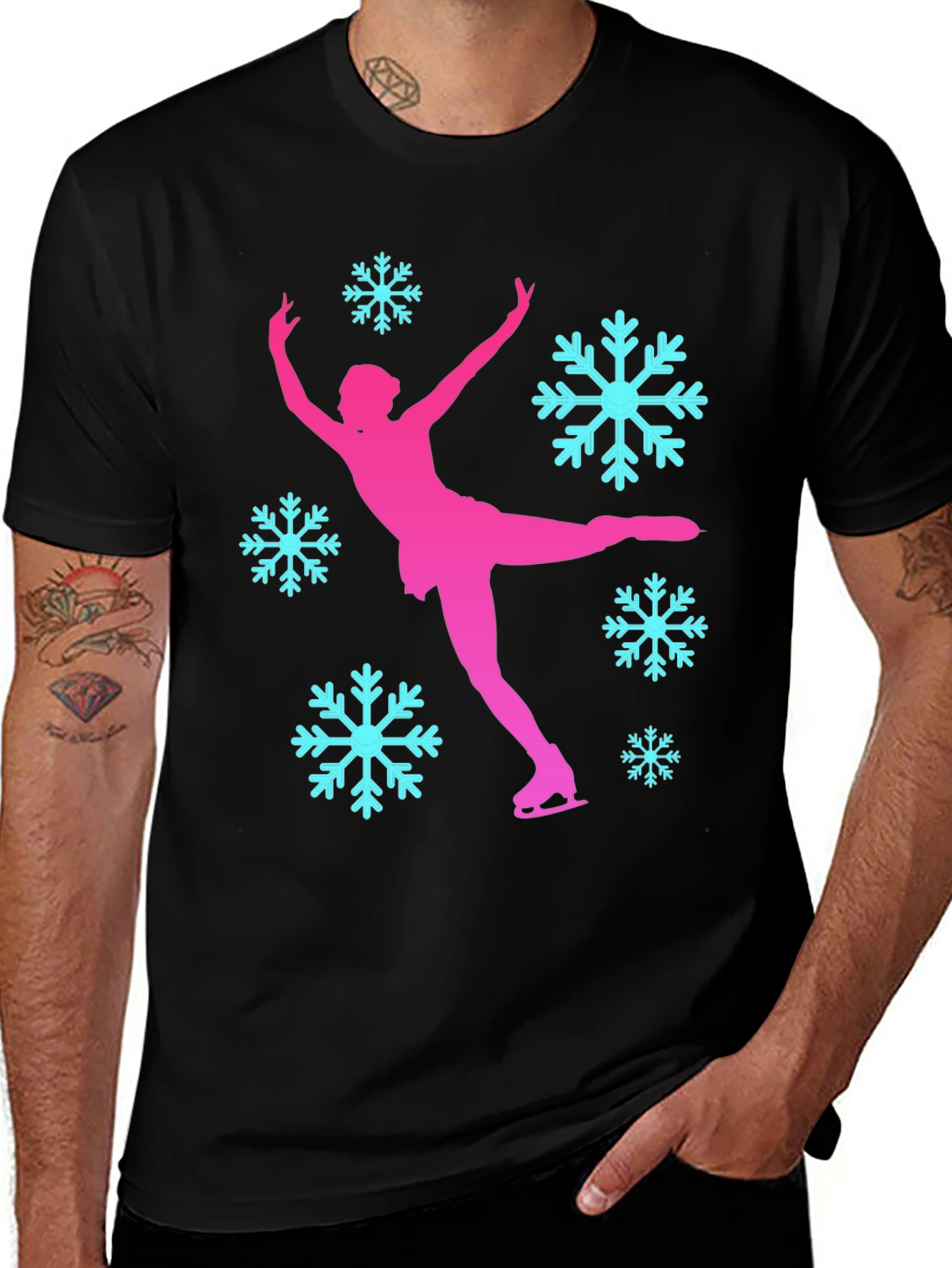 Variant 16 of Figure Skating Snowflake Graphic T-Shirt