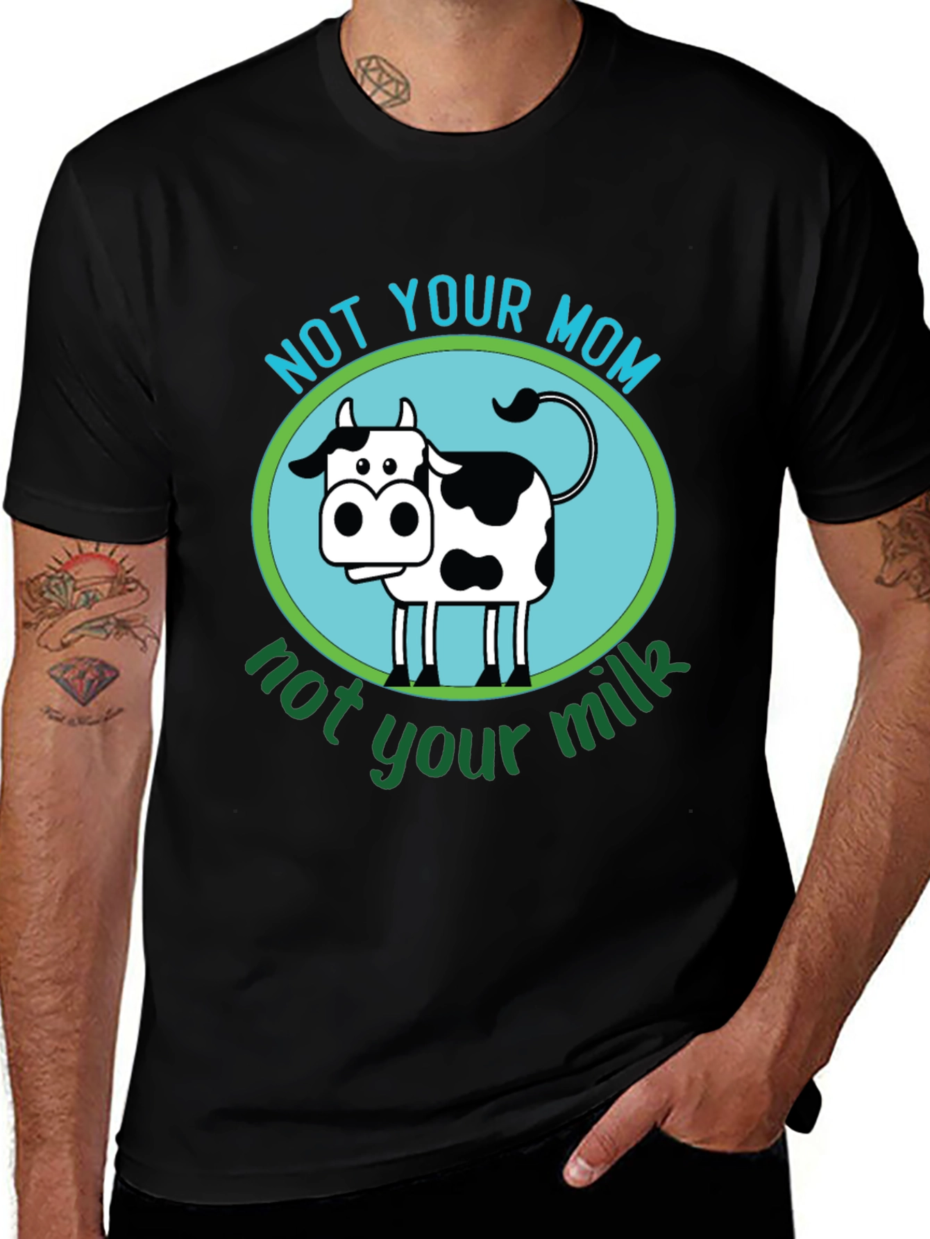 Variant 3 of Vegan Cow T-Shirt - Not Your Mom, Not Your Milk Tee