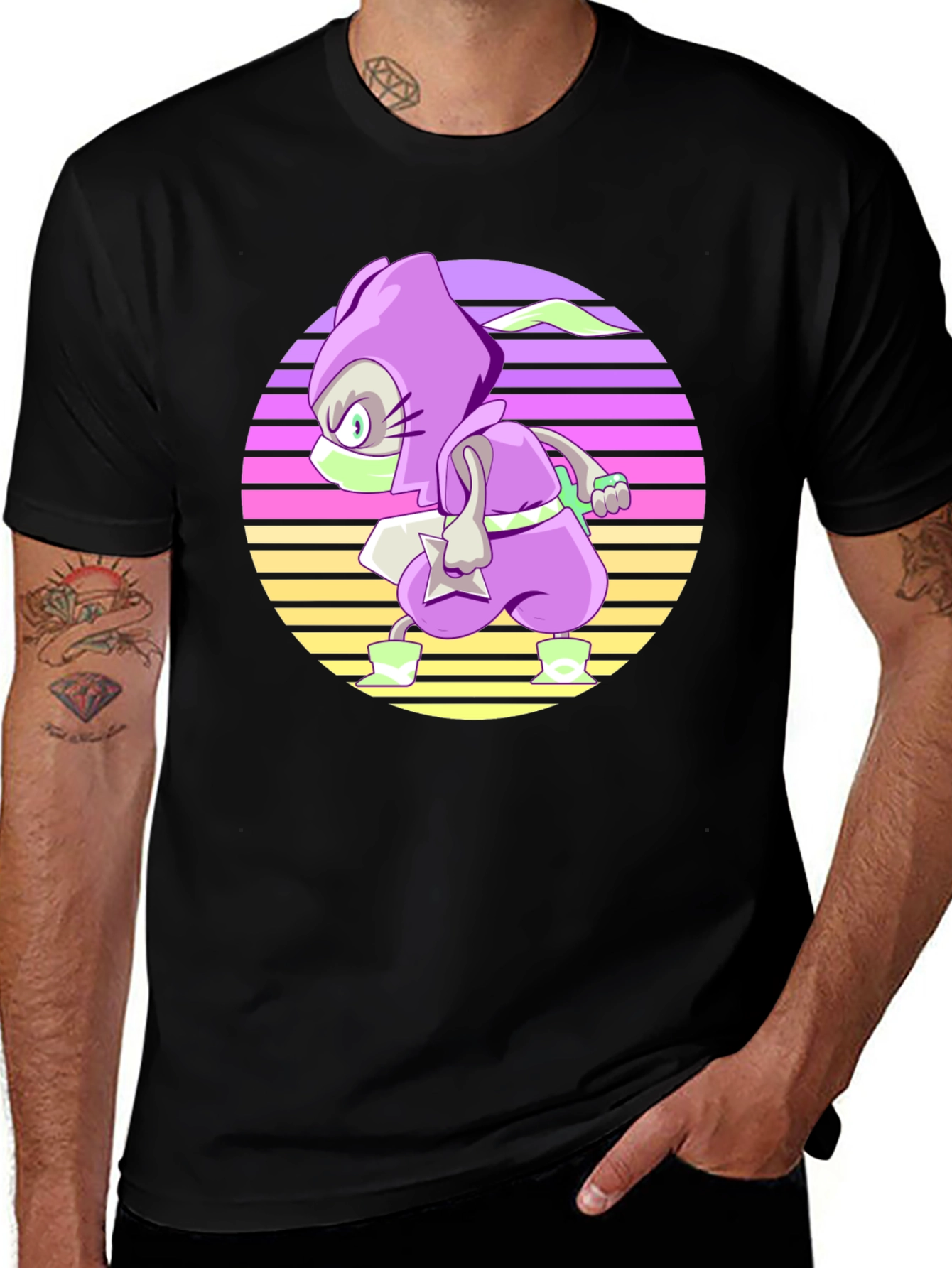 Retro Ninja T-Shirt - Cool Cartoon Style