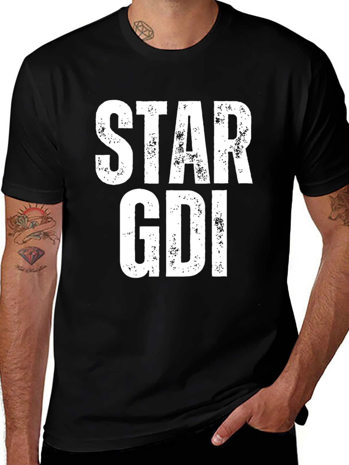 Variant 16 of Star GDI Graphic Black T-Shirt