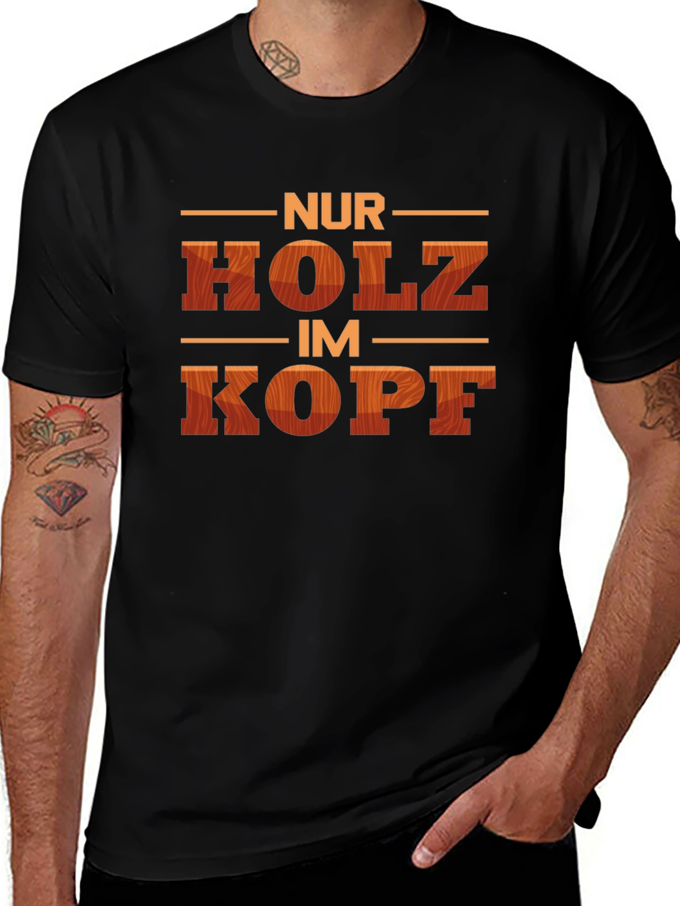 Variant 12 of Nur Holz Im Kopf Funny T-Shirt