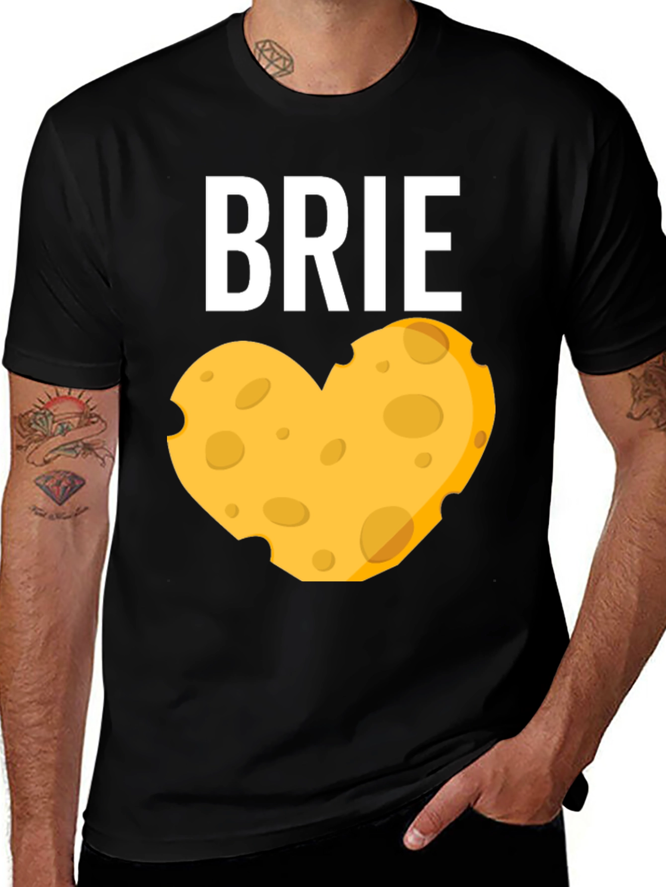 Variant 23 of Brie Cheese Heart Graphic T-Shirt