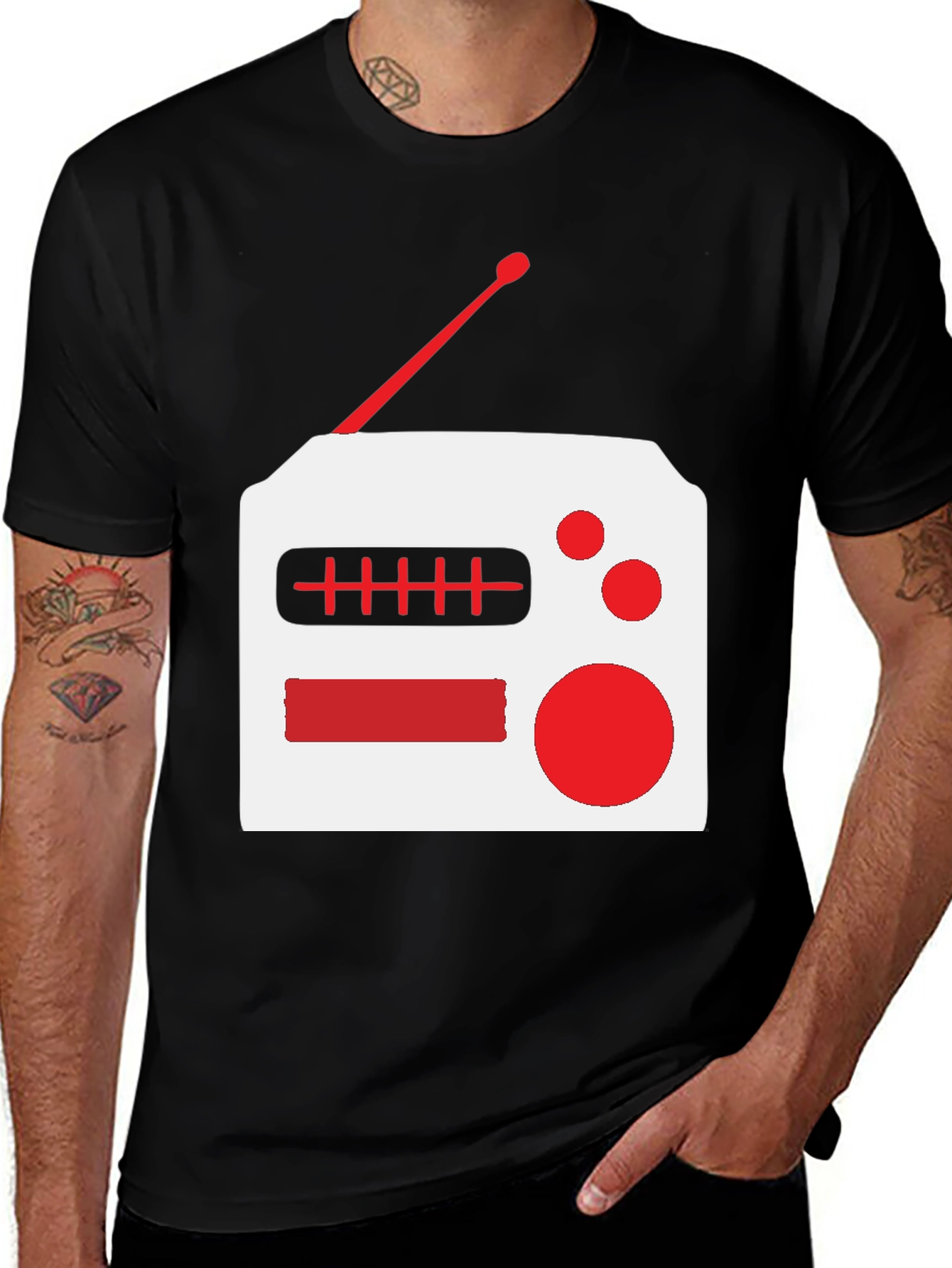 Variant 7 of Retro Radio Graphic Tee - Vintage Style T-Shirt