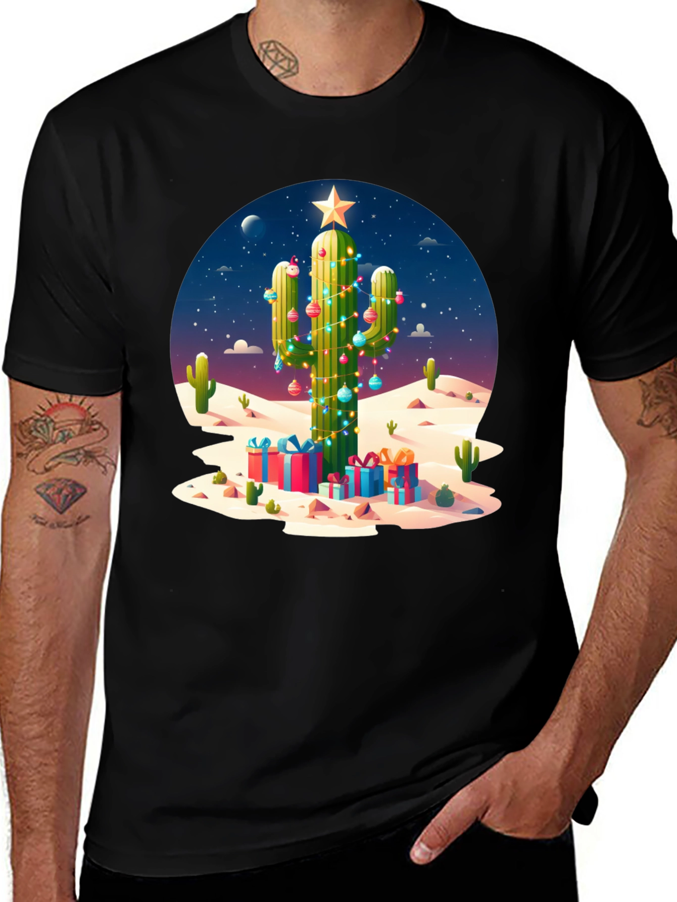 Variant 22 of Cactus Christmas Tee - Desert Holiday Style