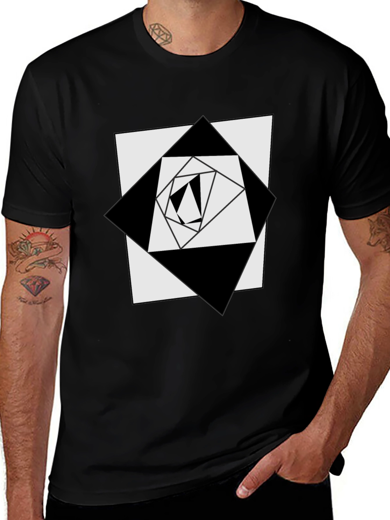 Variant 28 of Abstract Geometric Black and White Tee