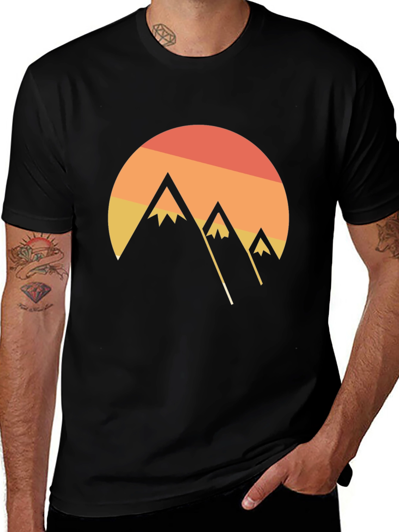 Variant 15 of Sunset Mountain Graphic Tee - Black
