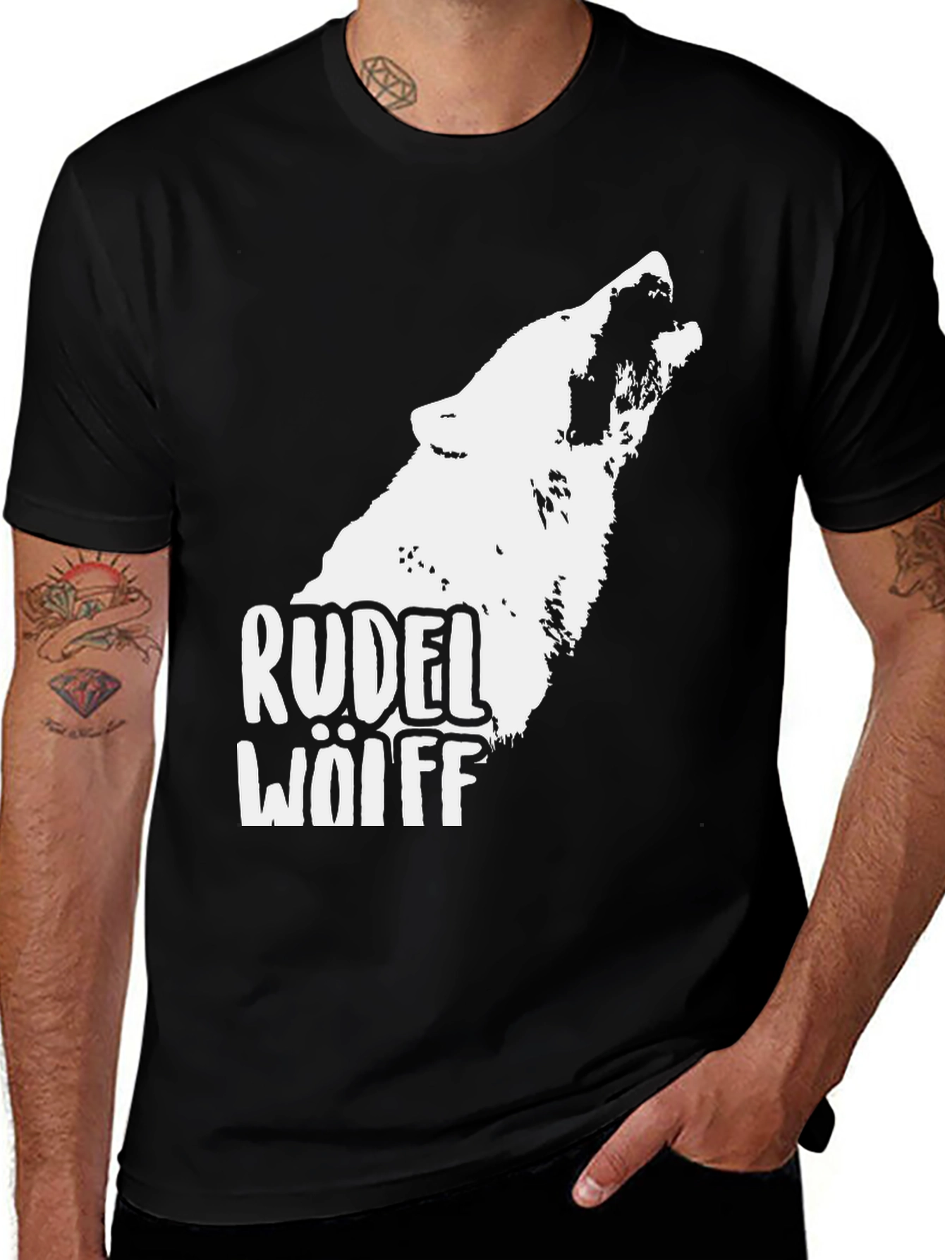 Variant 26 of Rudel Wolff Graphic T-Shirt - Black Wolf Pack Tee