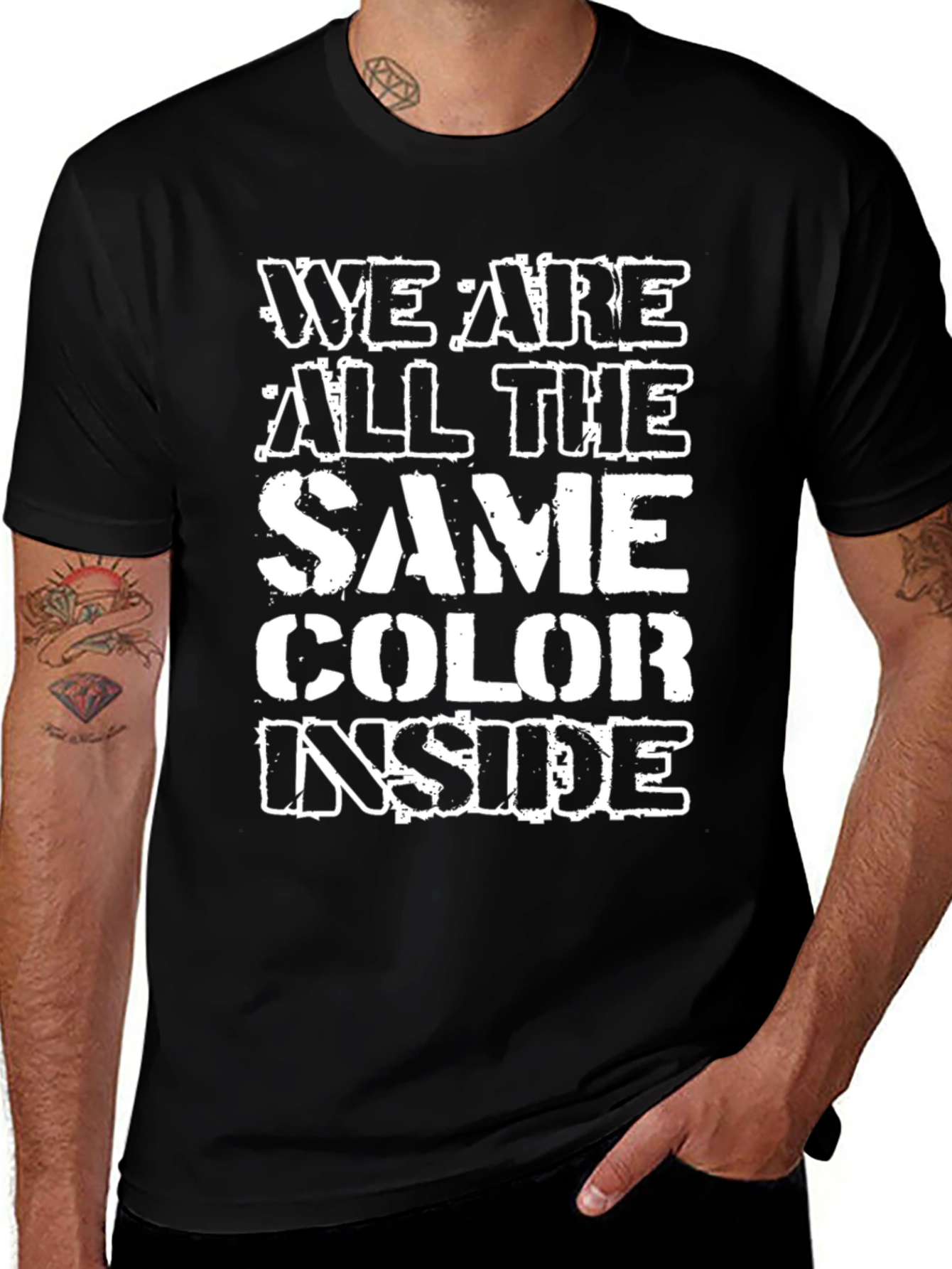 Variant 15 of Equality T-Shirt: We Are All The Same Color Inside