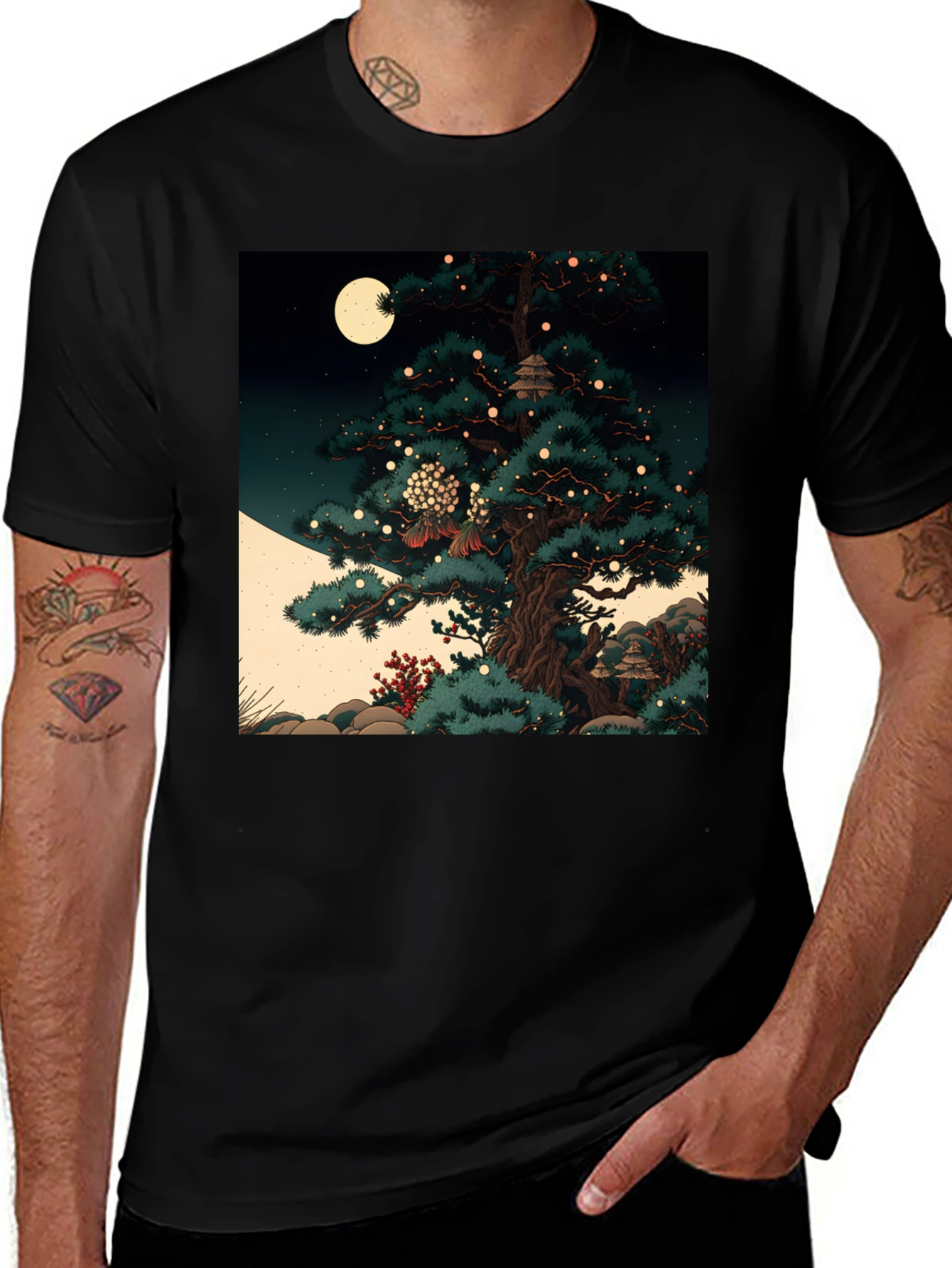 Artistic Japanese Tree Graphic Tee