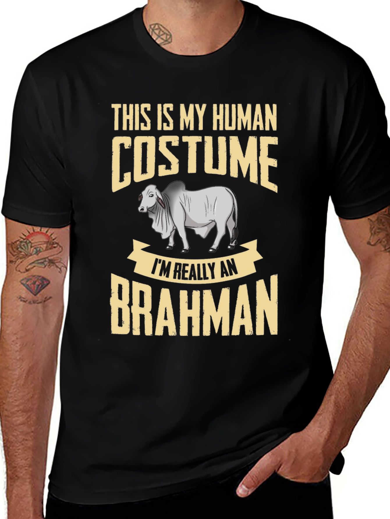 Variant 24 of Human Costume Brahman Cattle Funny Graphic Tee