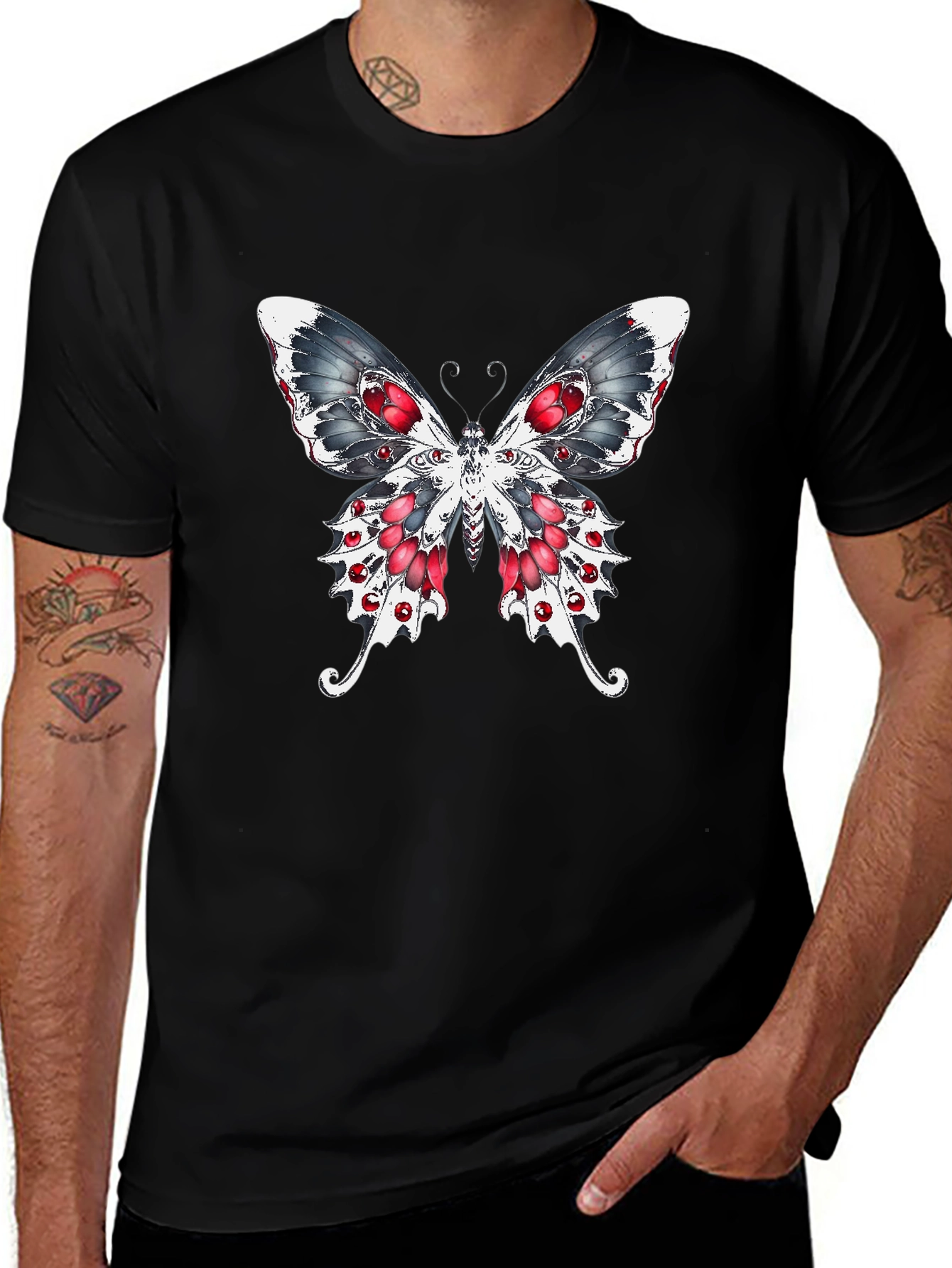 Butterfly Graphic Black T-Shirt
