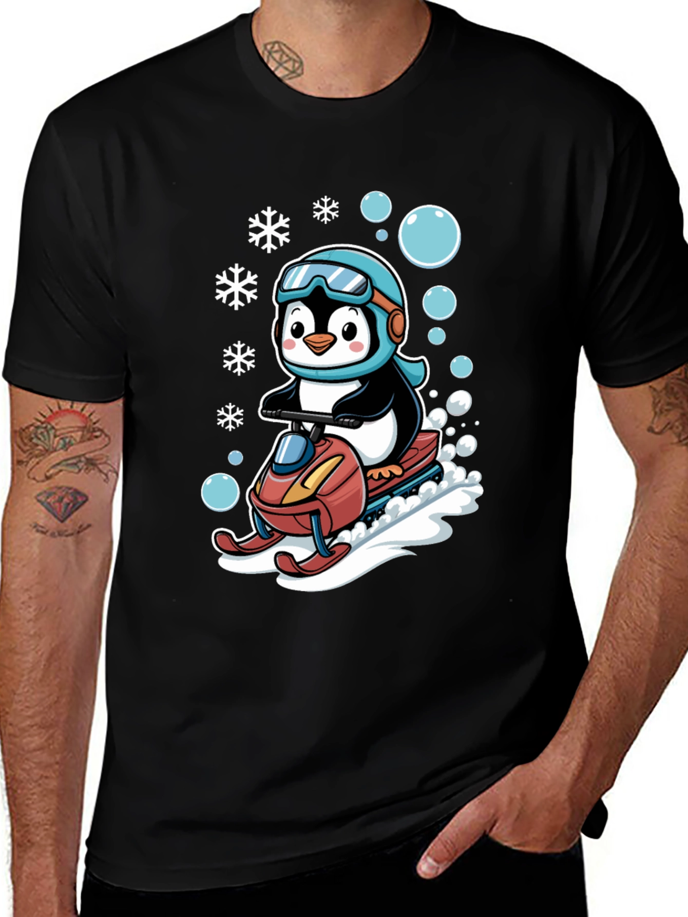 Variant 16 of Penguin Snowmobile Graphic Tee