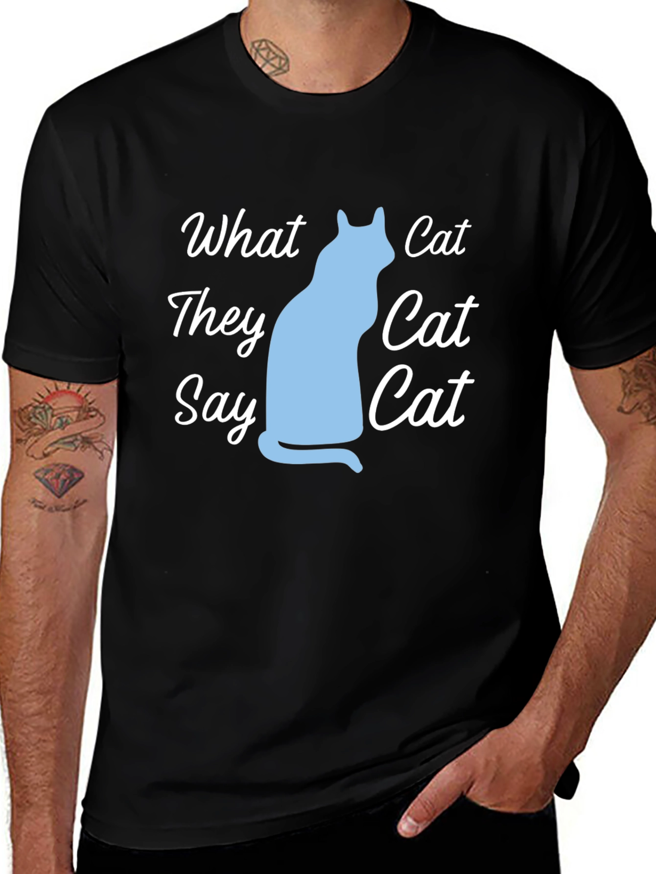 Variant 21 of What Cat They Say Black Graphic Tee
