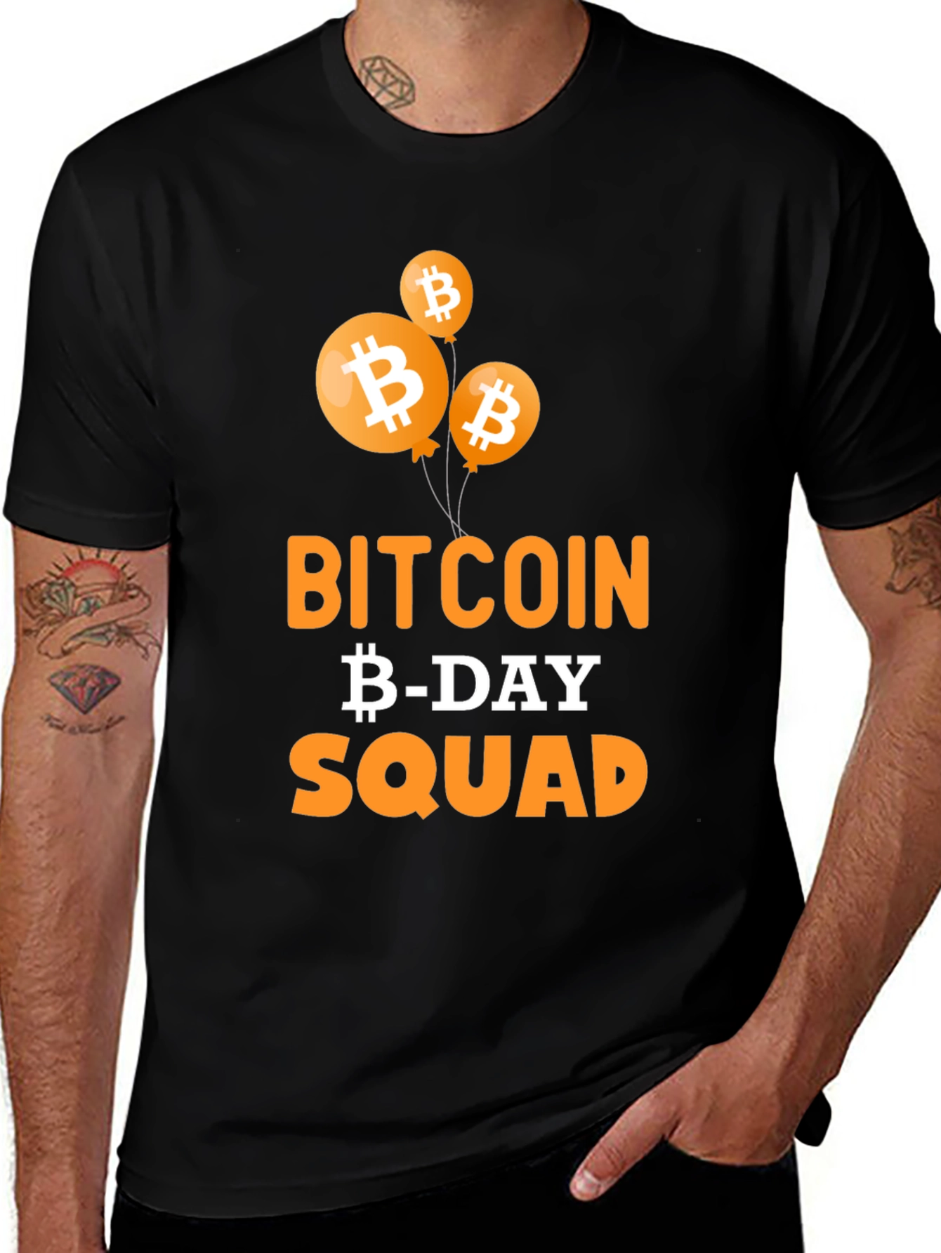 Bitcoin B-Day Squad Black T-Shirt