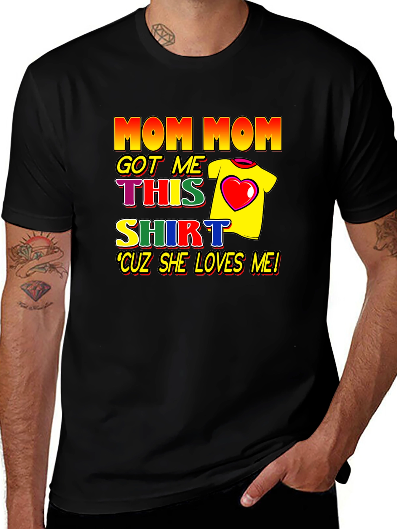 Variant 9 of Mom Loves Me T-Shirt - Fun Graphic Tee