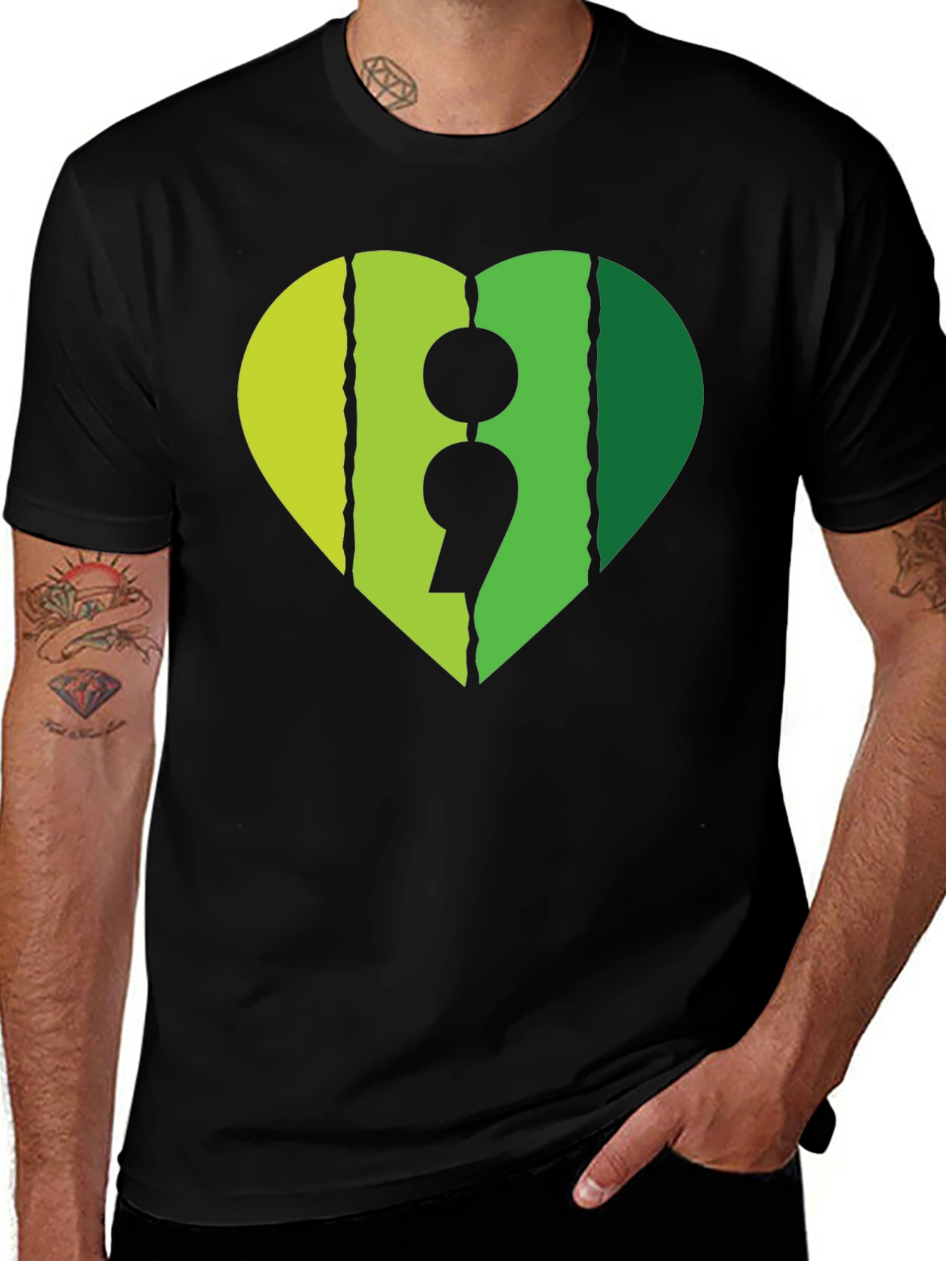 Variant 27 of Semicolon Heart Graphic Tee - Support Mental Health