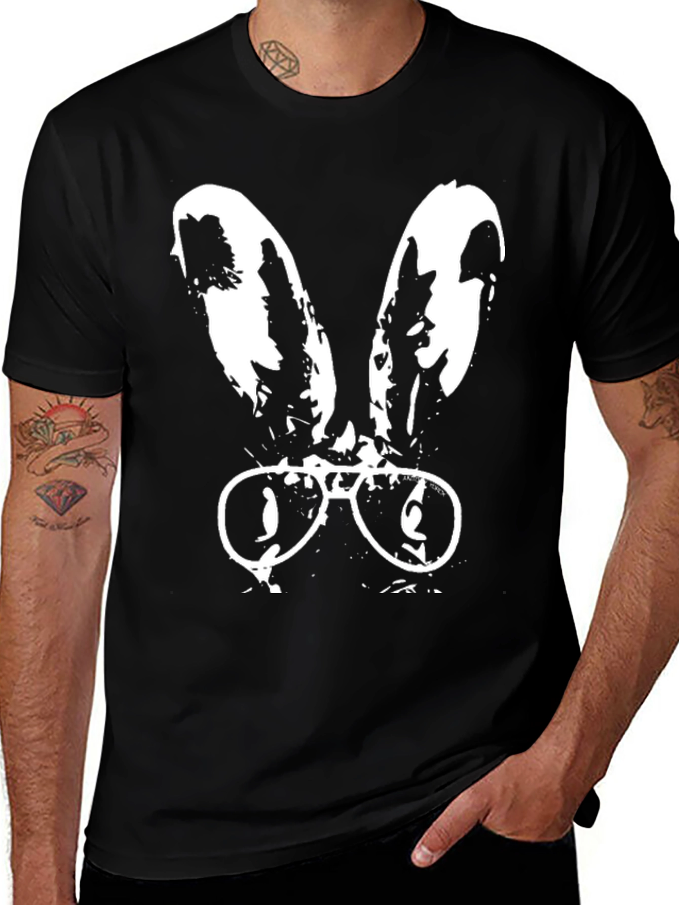 Variant 26 of Cool Bunny Glasses Graphic Tee