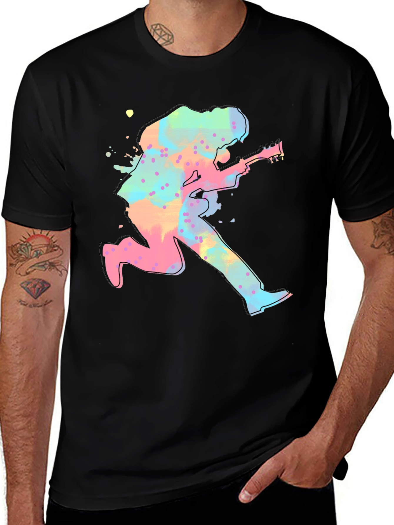 Variant 29 of Electric Guitar Player T-Shirt - Colorful Music Tee