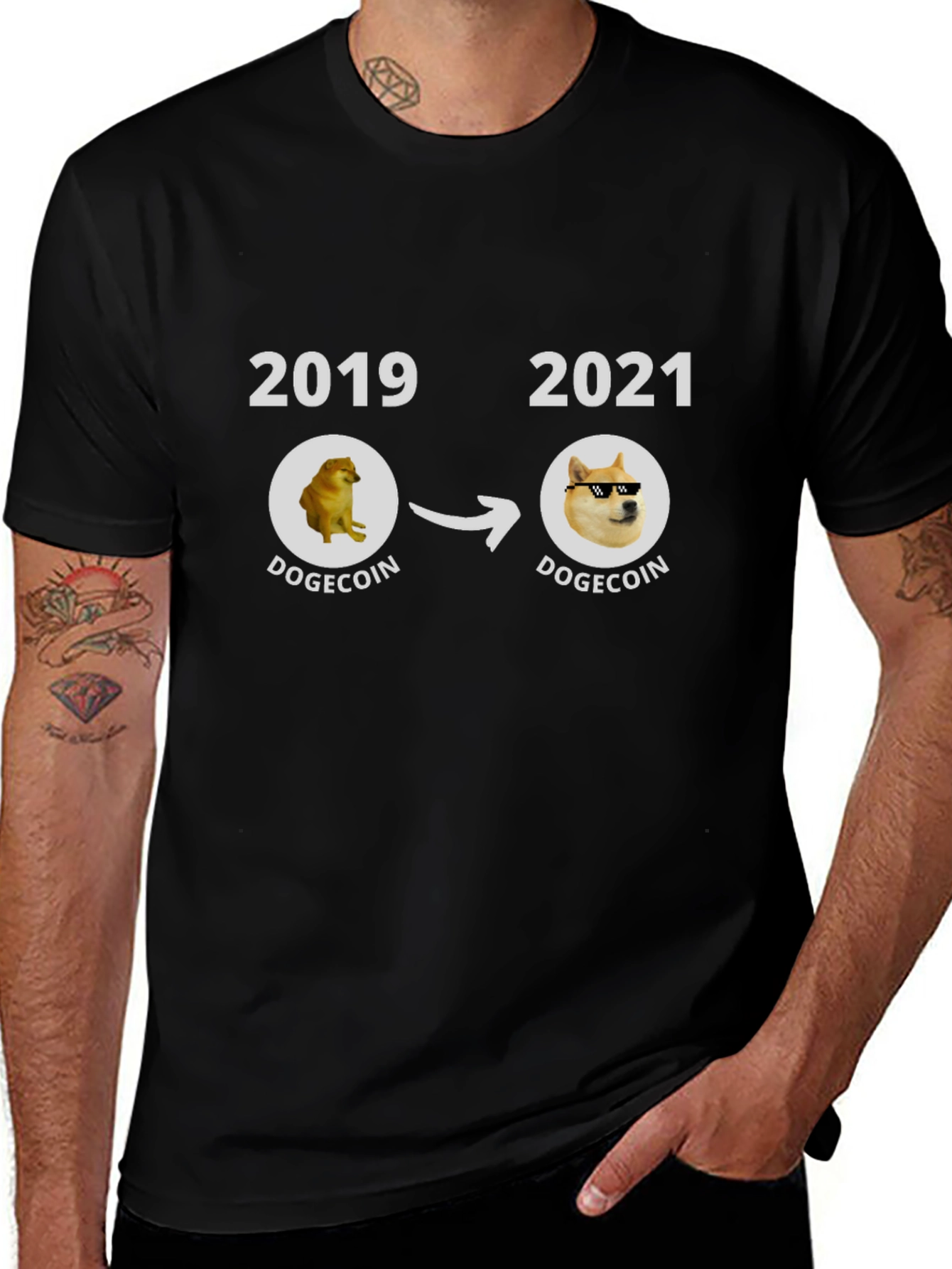 Variant 5 of Dogecoin Evolution T-Shirt - Meme Crypto Tee