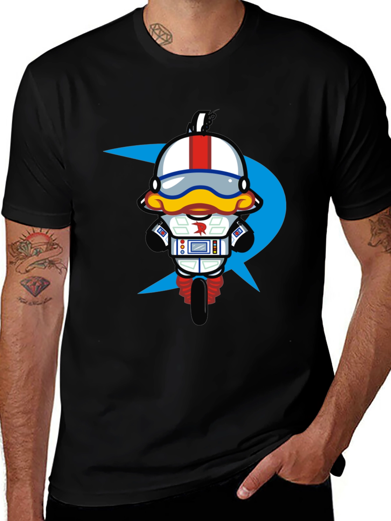 Variant 4 of Duck Astronaut Black T-Shirt