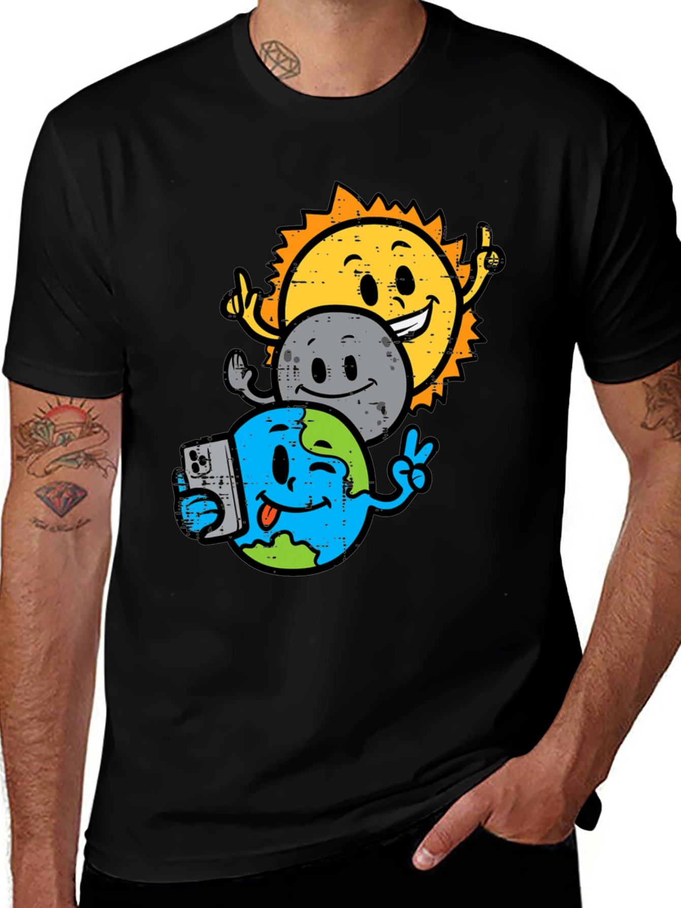 Variant 15 of Sun Moon Earth Graphic T-Shirt