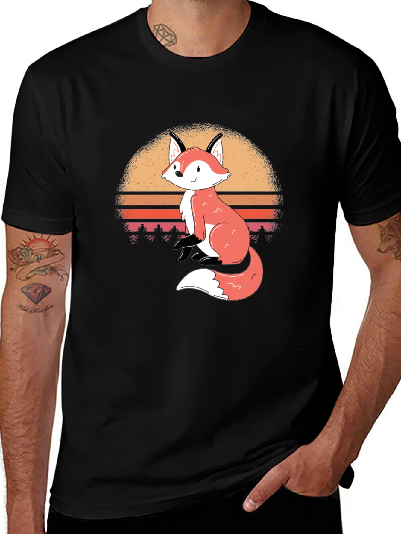 Variant 23 of Fox Sunset Graphic T-Shirt - Stylish Casual Wear
