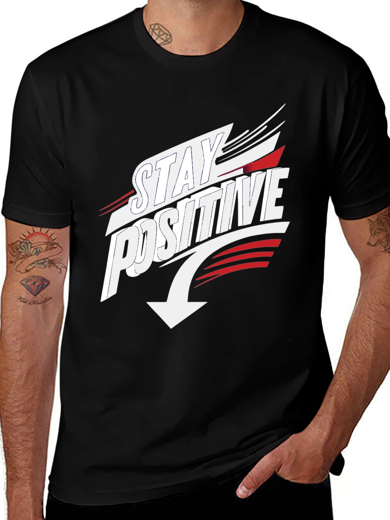 Variant 21 of Stay Positive Graphic Print Tee