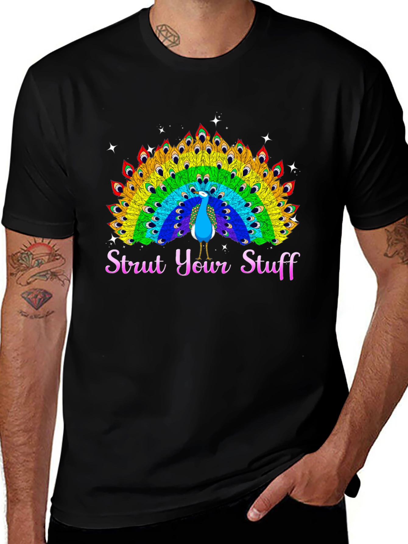 Variant 30 of Strut Your Stuff Peacock Graphic Tee
