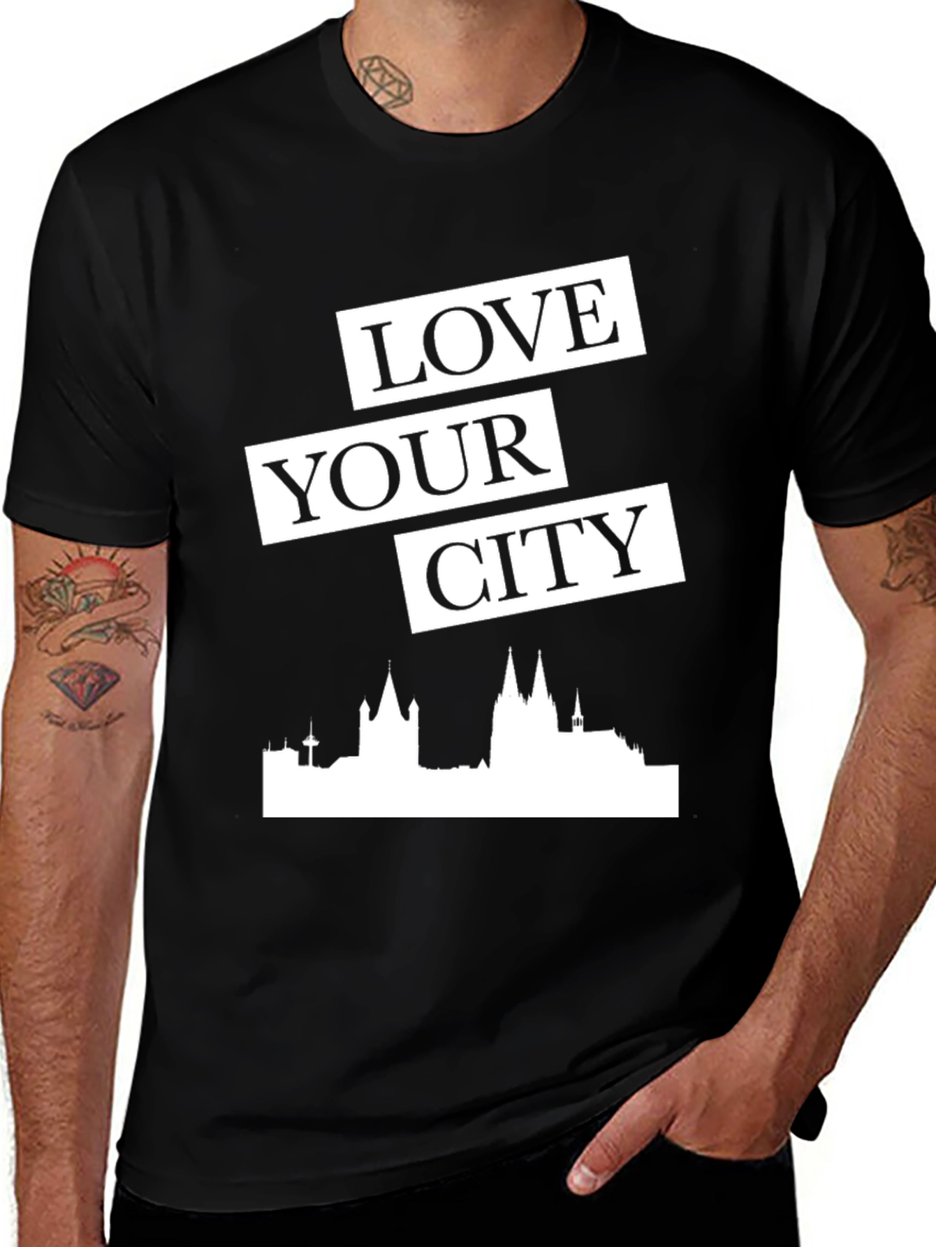 Variant 9 of Love Your City Black Graphic Tee