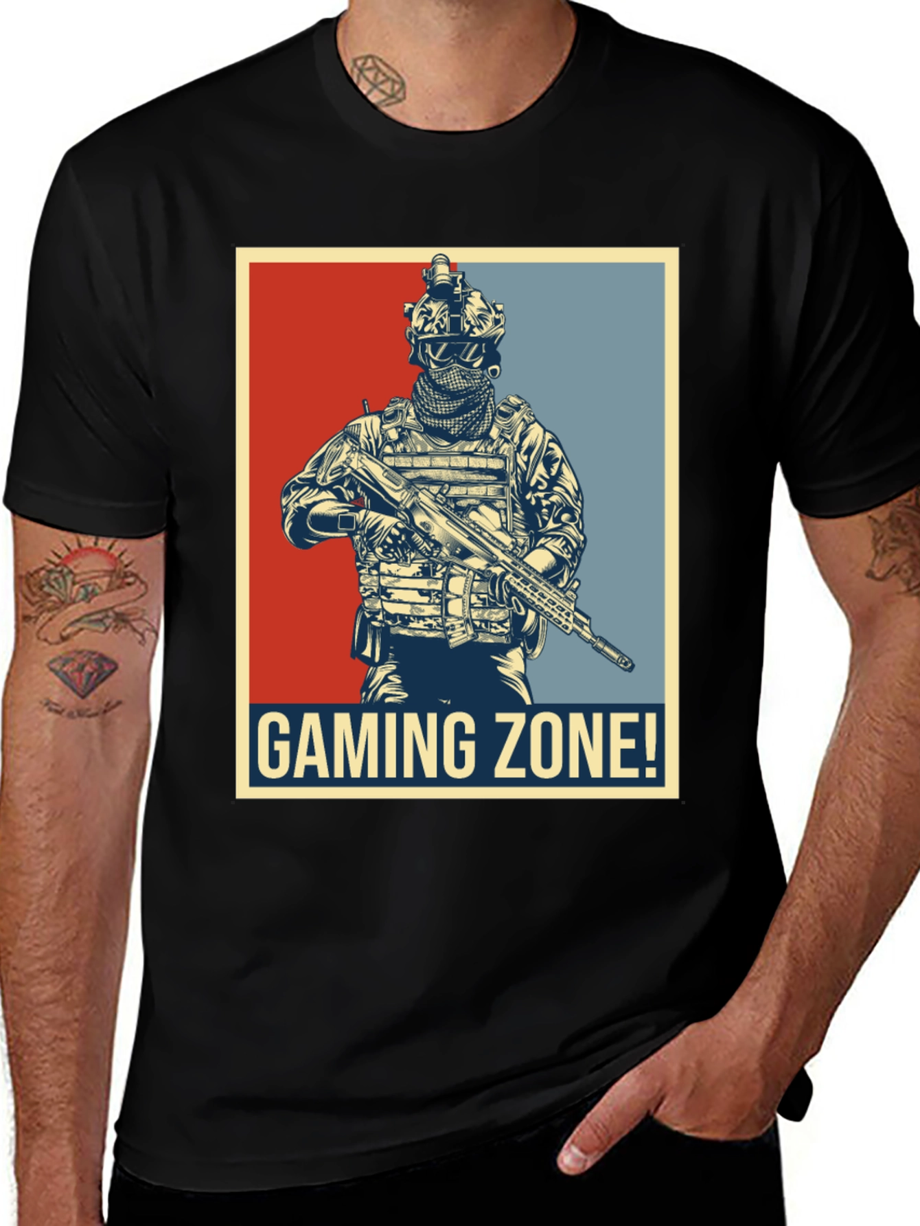 Gaming Zone Soldier T-Shirt - Black
