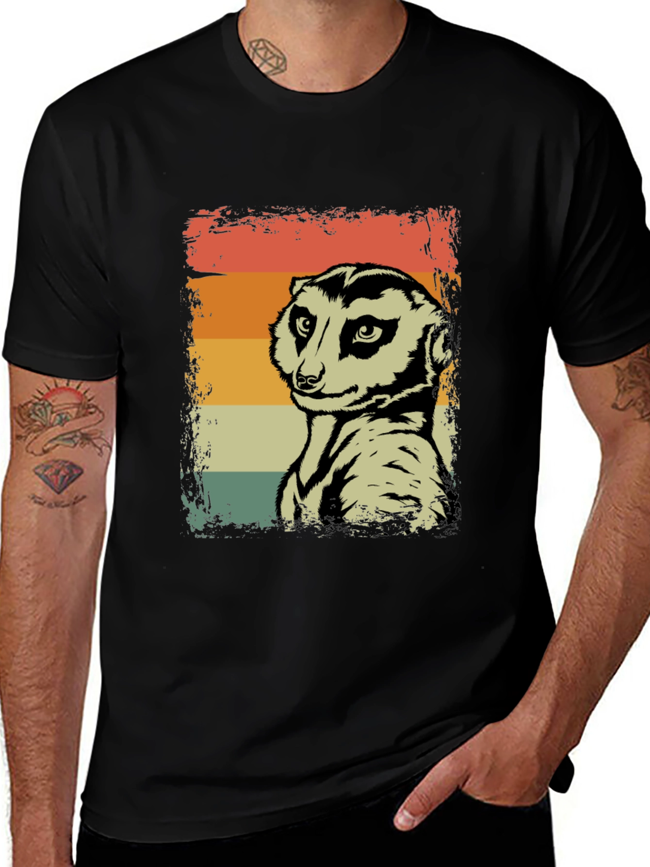 Variant 27 of Retro Meerkat T-Shirt - Vintage Style Graphic Tee