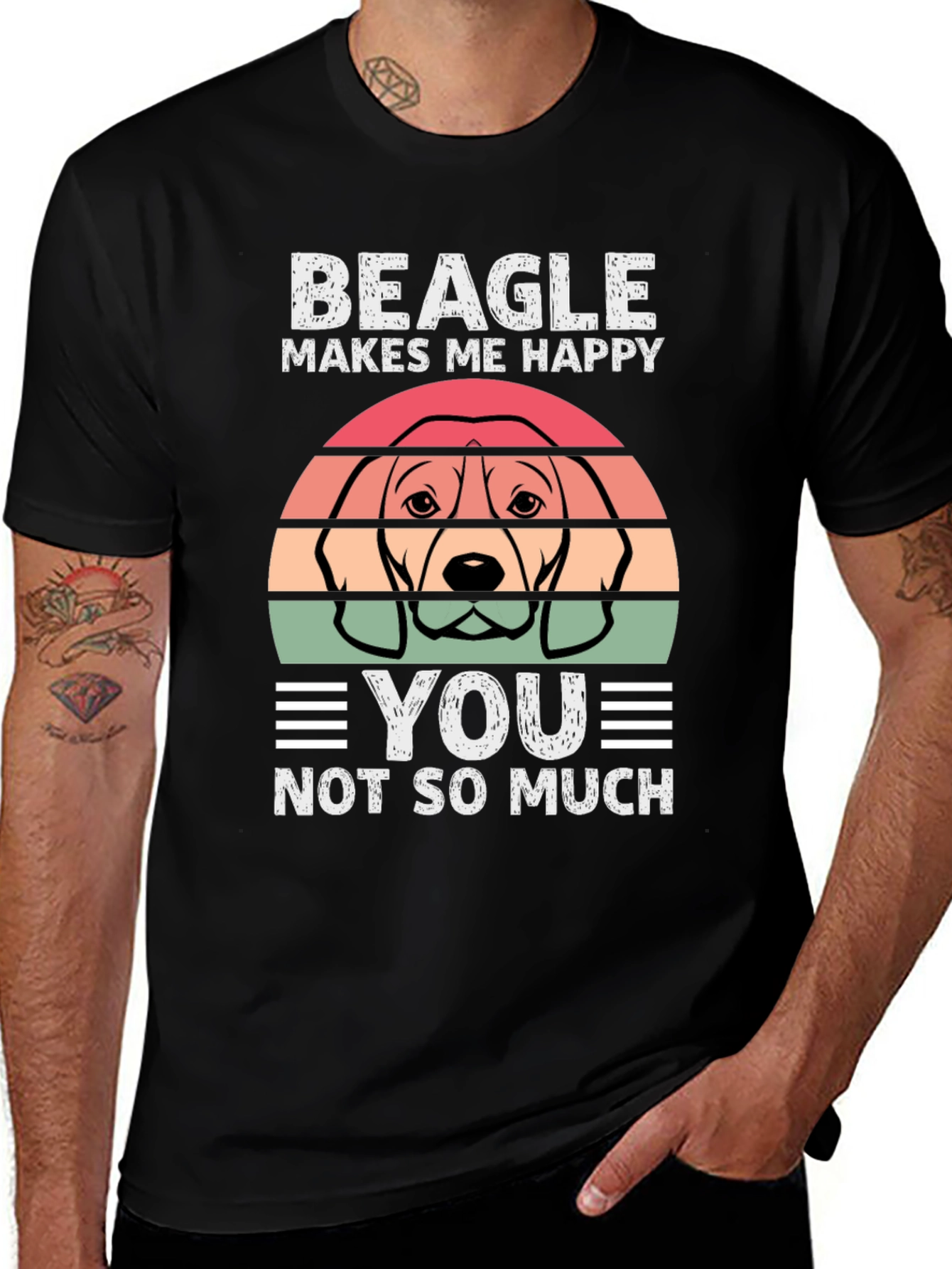 Variant 9 of Beagle Makes Me Happy Graphic T-Shirt