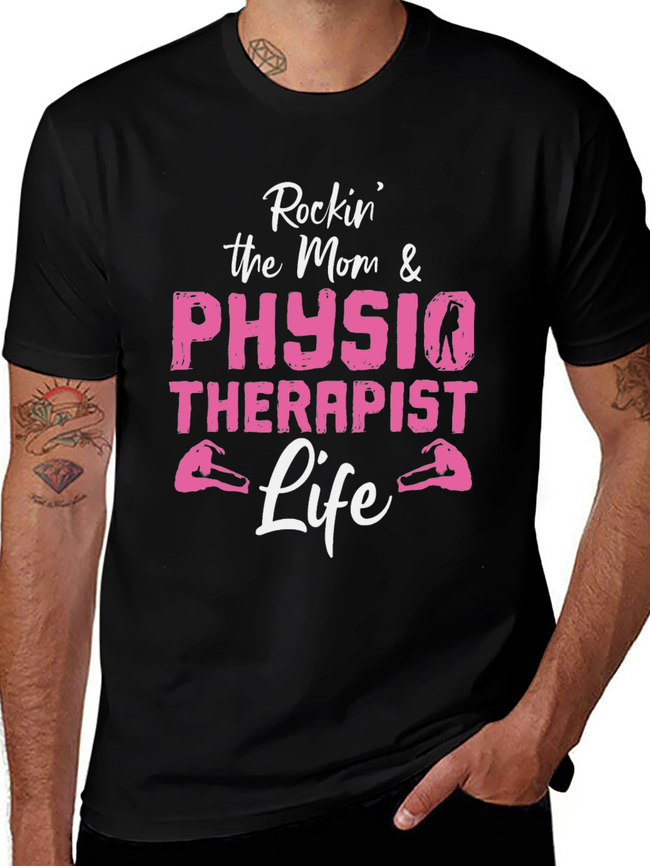 Variant 24 of Rockin' Mom & Physio Therapist Life Graphic Tee