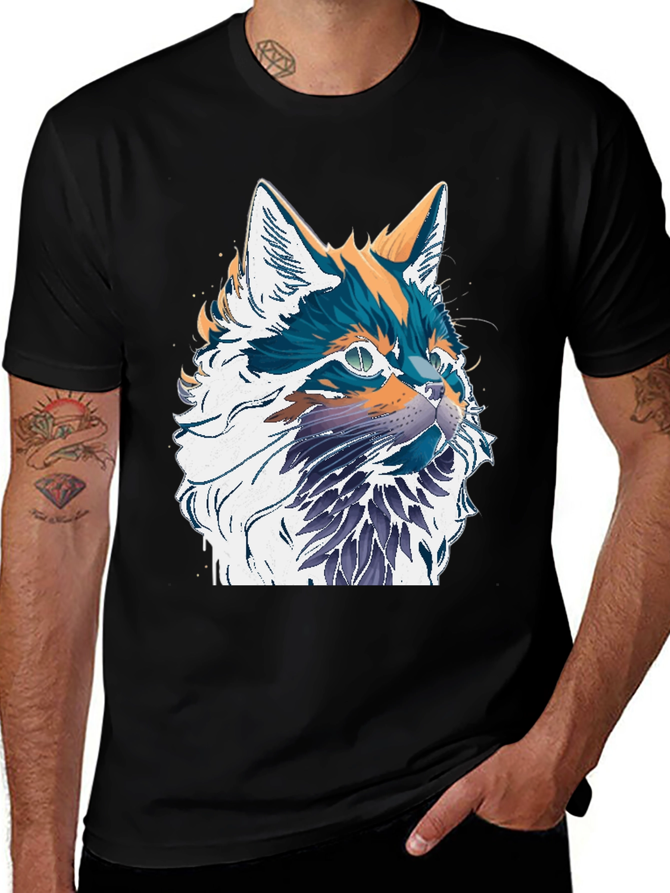 Variant 26 of Cat Art T-Shirt - Cool Graphic Tee