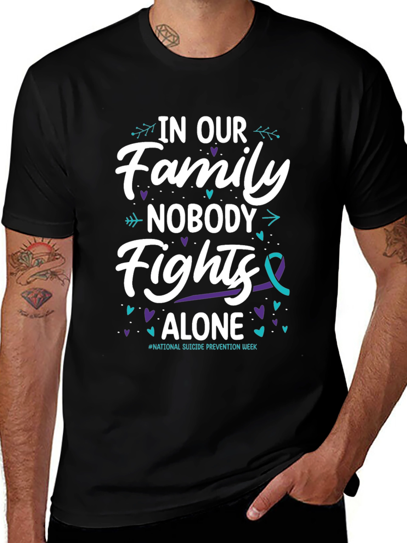 Black In Our Family Nobody Fights Alone T-Shirt main image