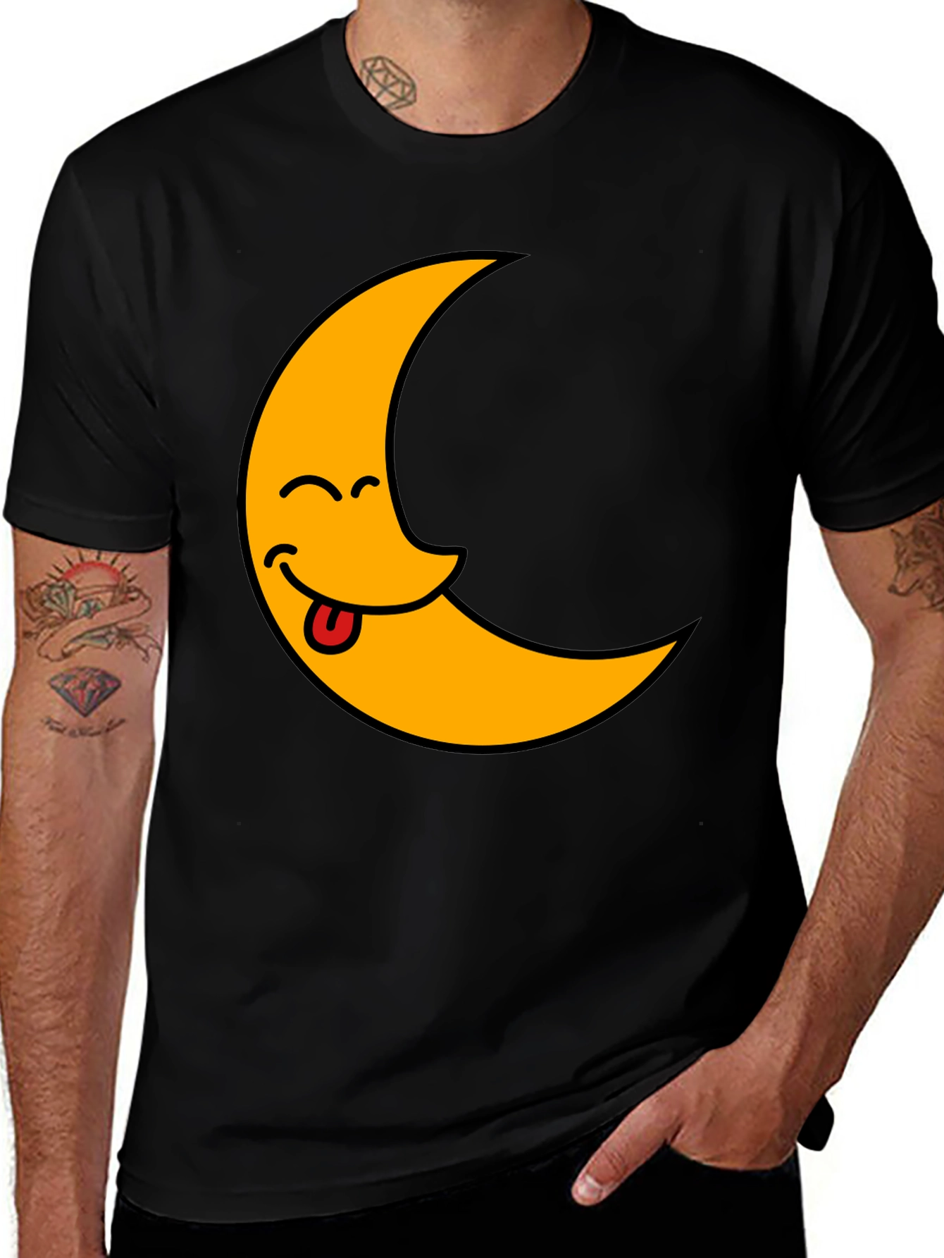 Variant 15 of Funny Crescent Moon Tongue T-Shirt