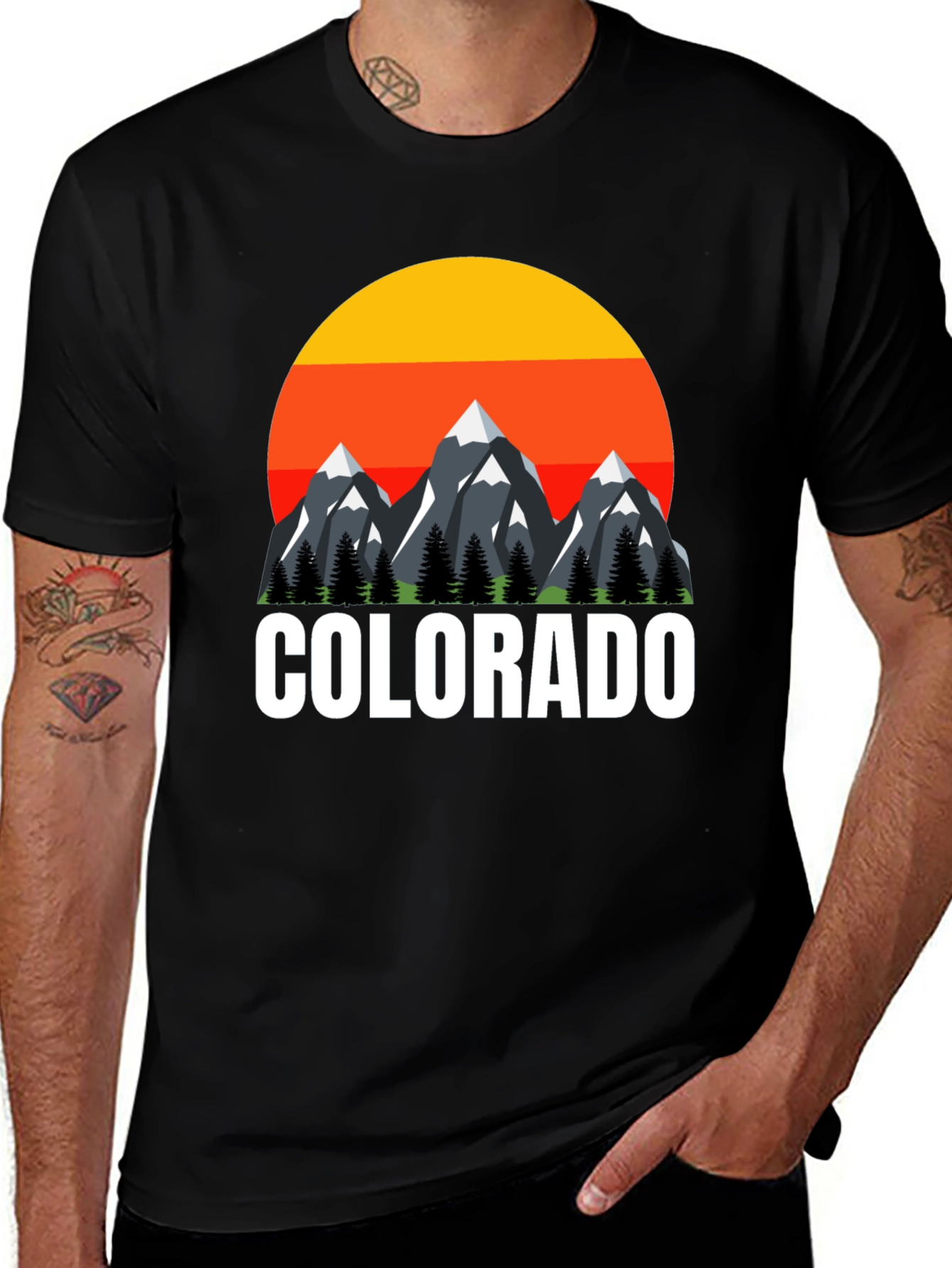 Variant 27 of Colorado Mountain Sunset Graphic T-Shirt