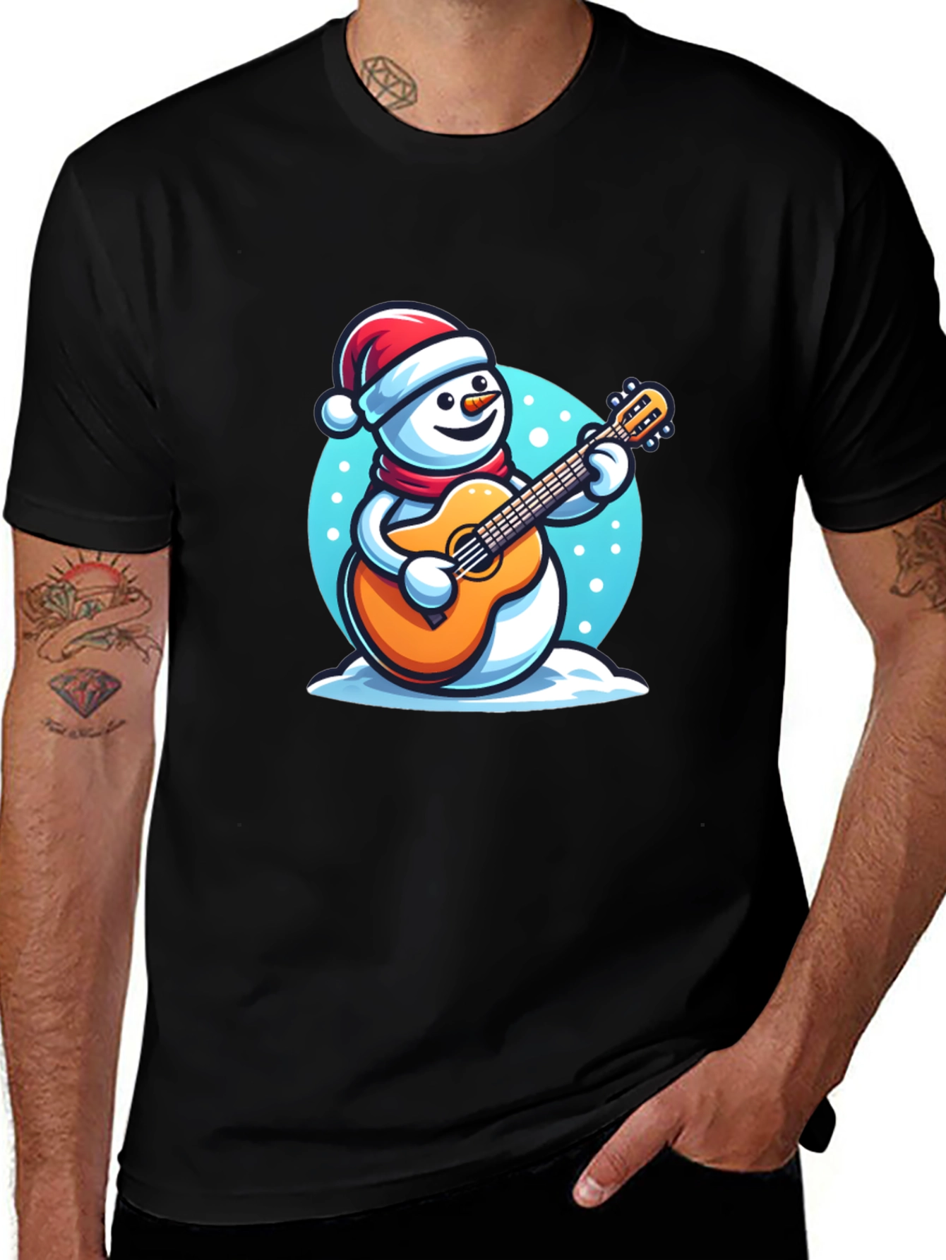 Variant 3 of Festive Snowman Guitarist T-Shirt